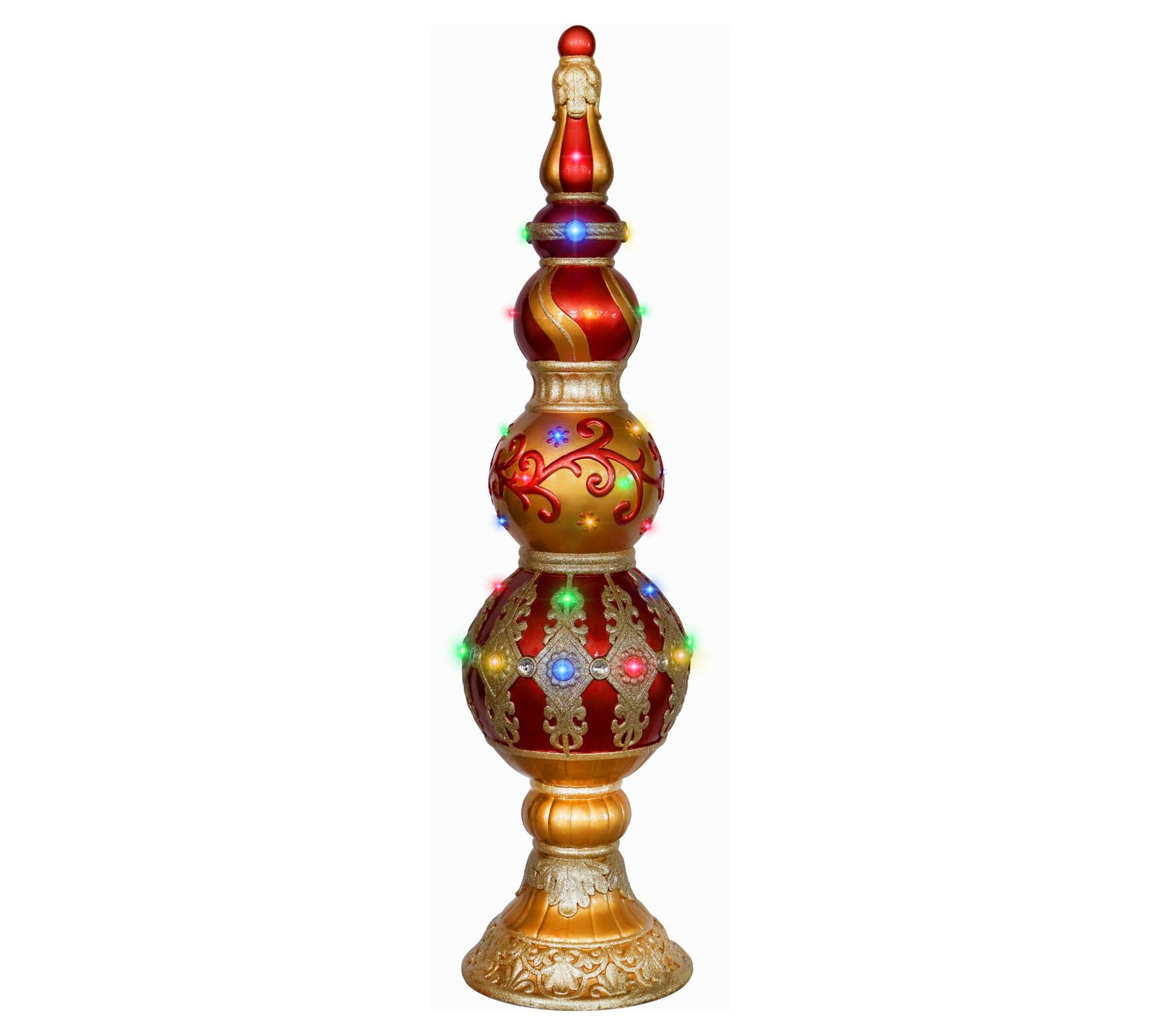 Fraser Hill Farm 4' Metallic Finial Statue withLED Lights