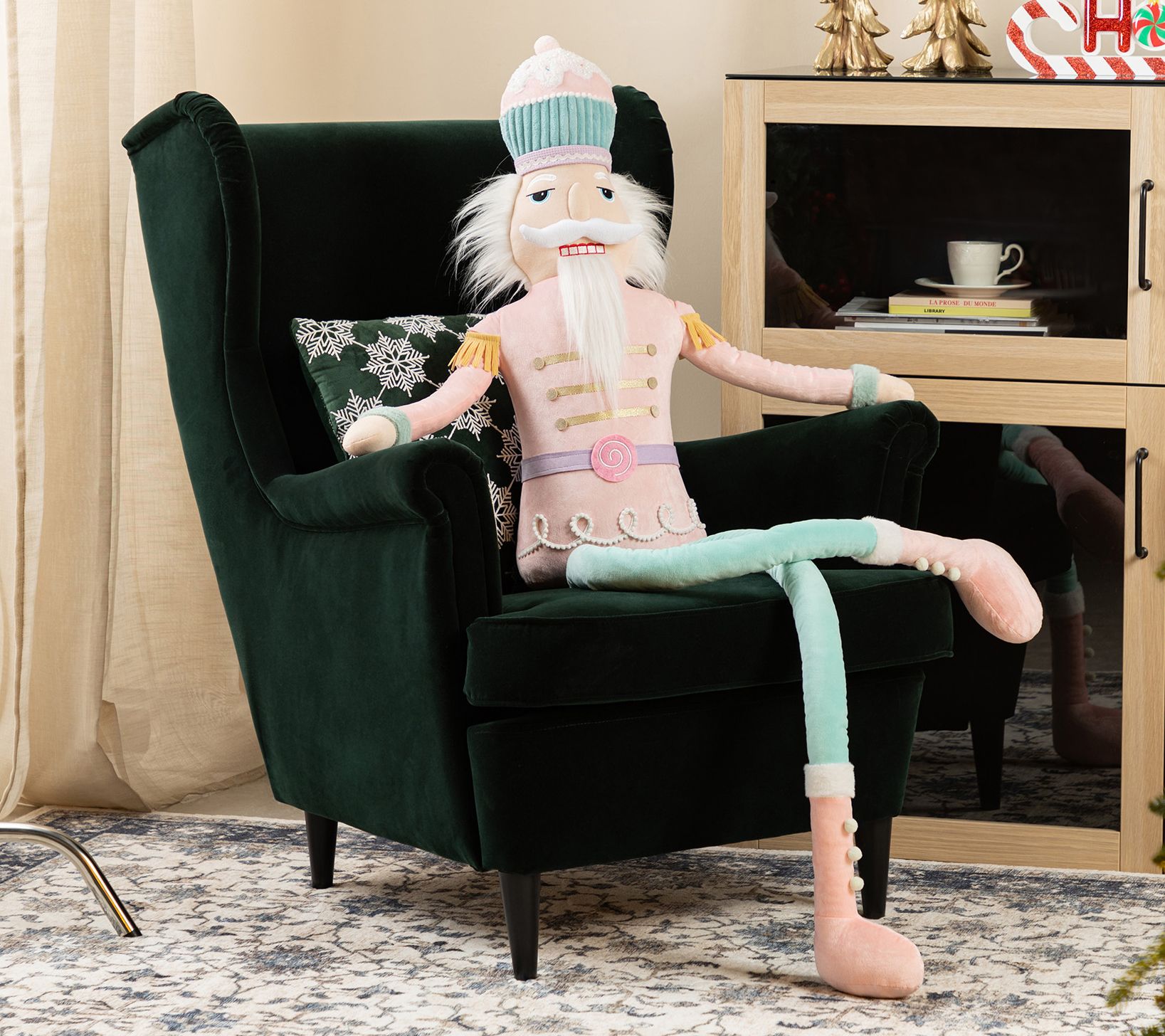 Glitzhome 60"H Christmas Extra Large Fabric Nutcracker