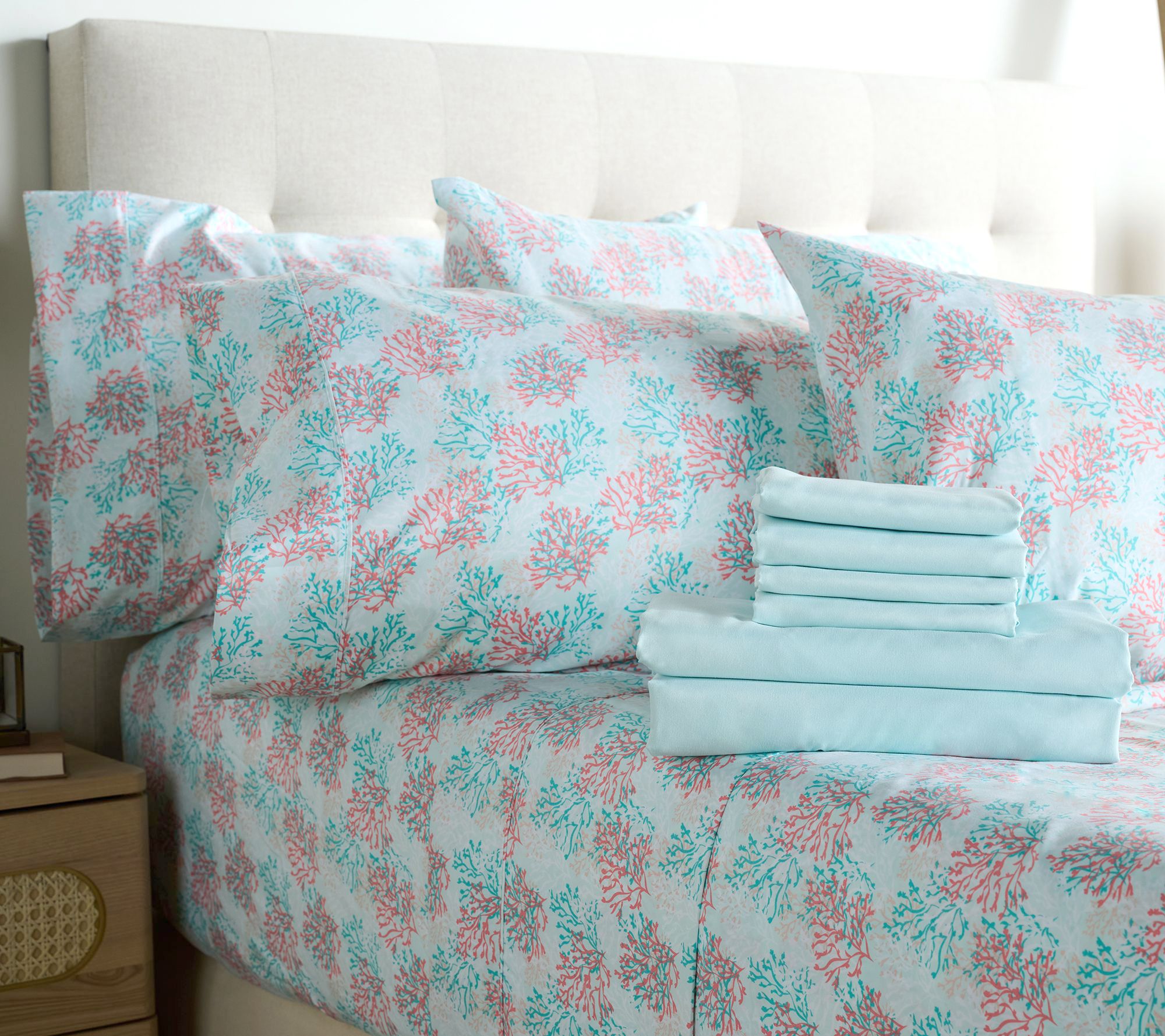 Home Reflections 2pk Double Brushed Sheet Sets with Extra Cases