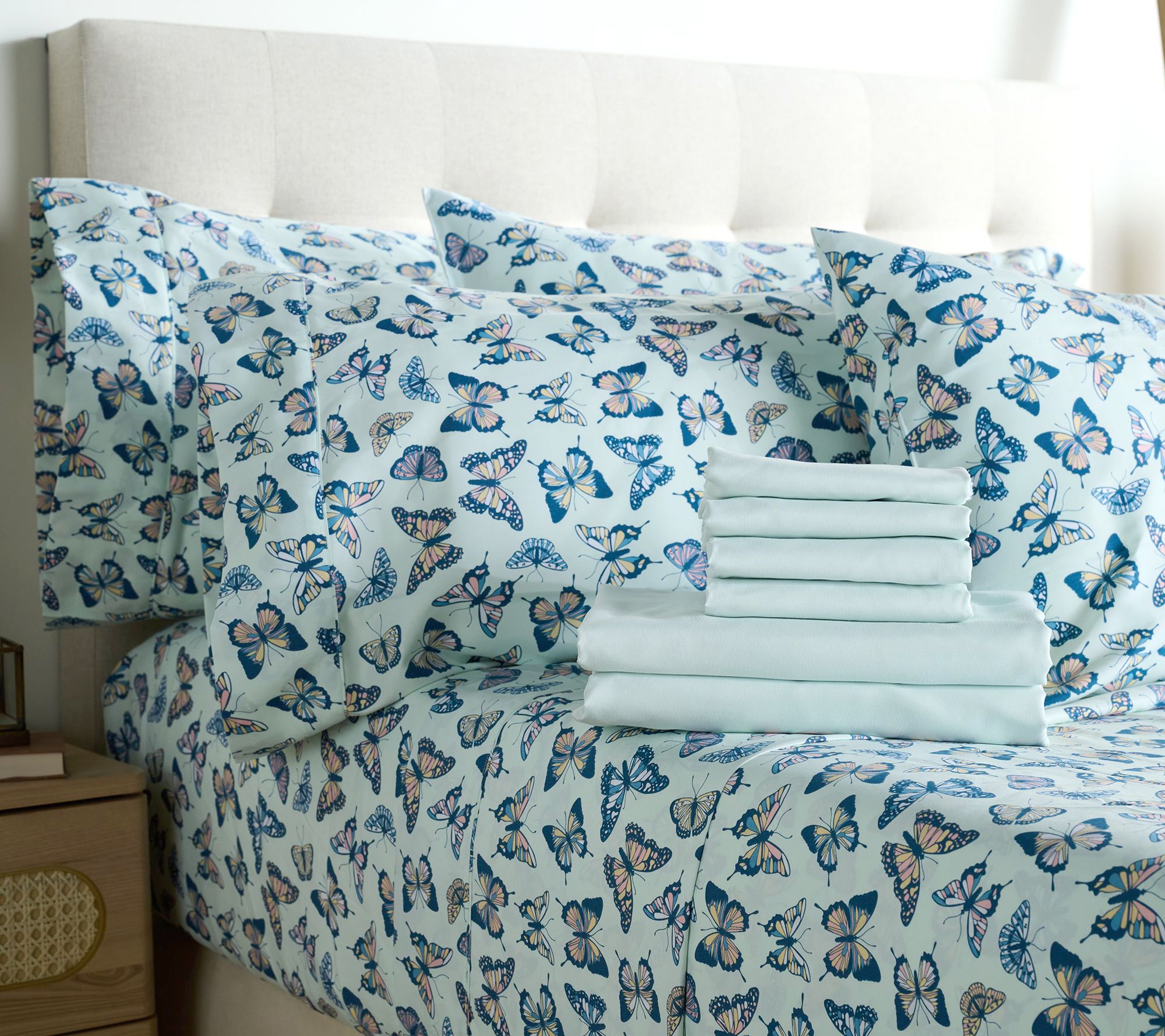 Home Reflections 2pk Double Brushed Sheet Sets with Extra Cases