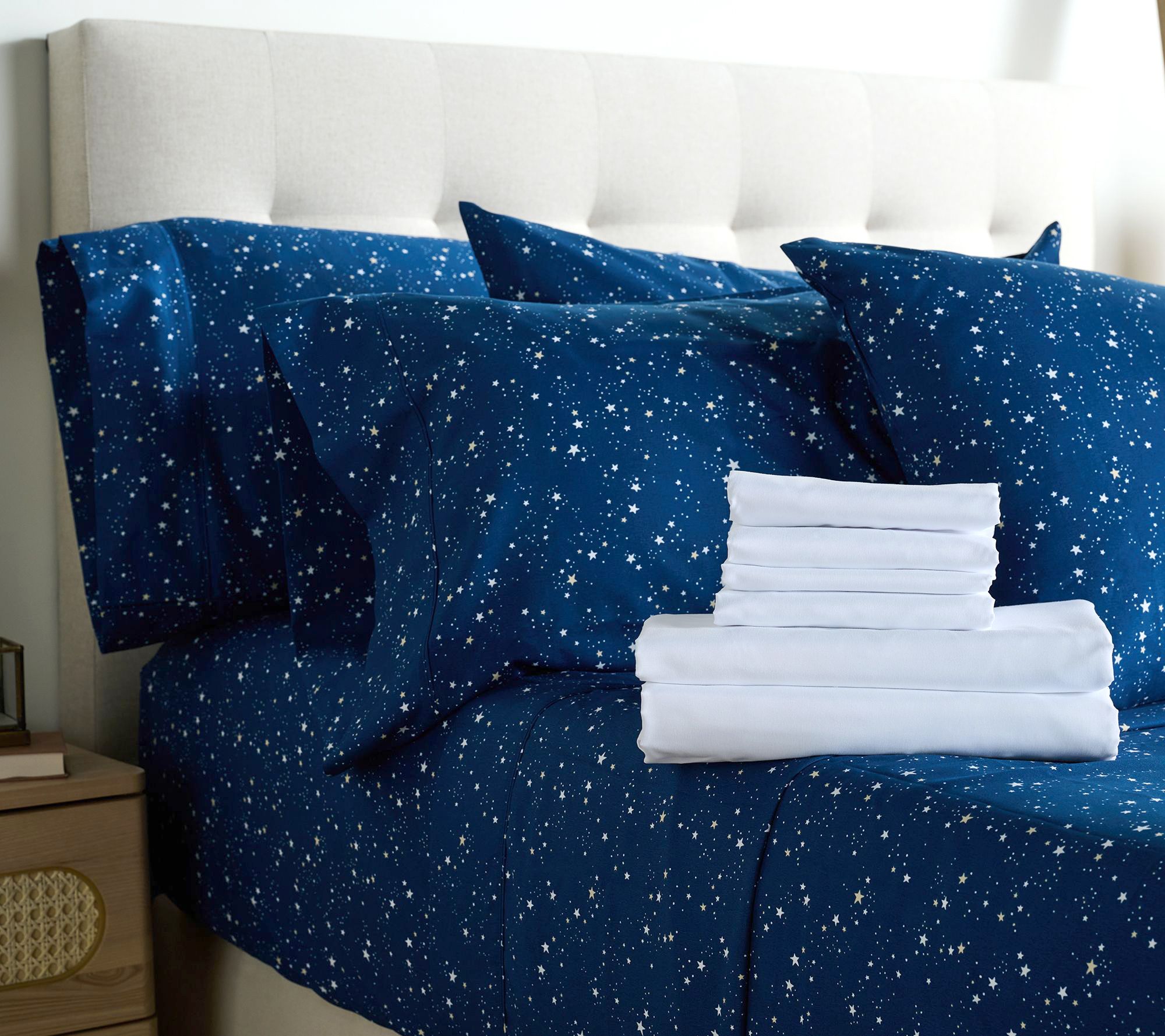 Home Reflections 2pk Double Brushed Sheet Sets with Extra Cases