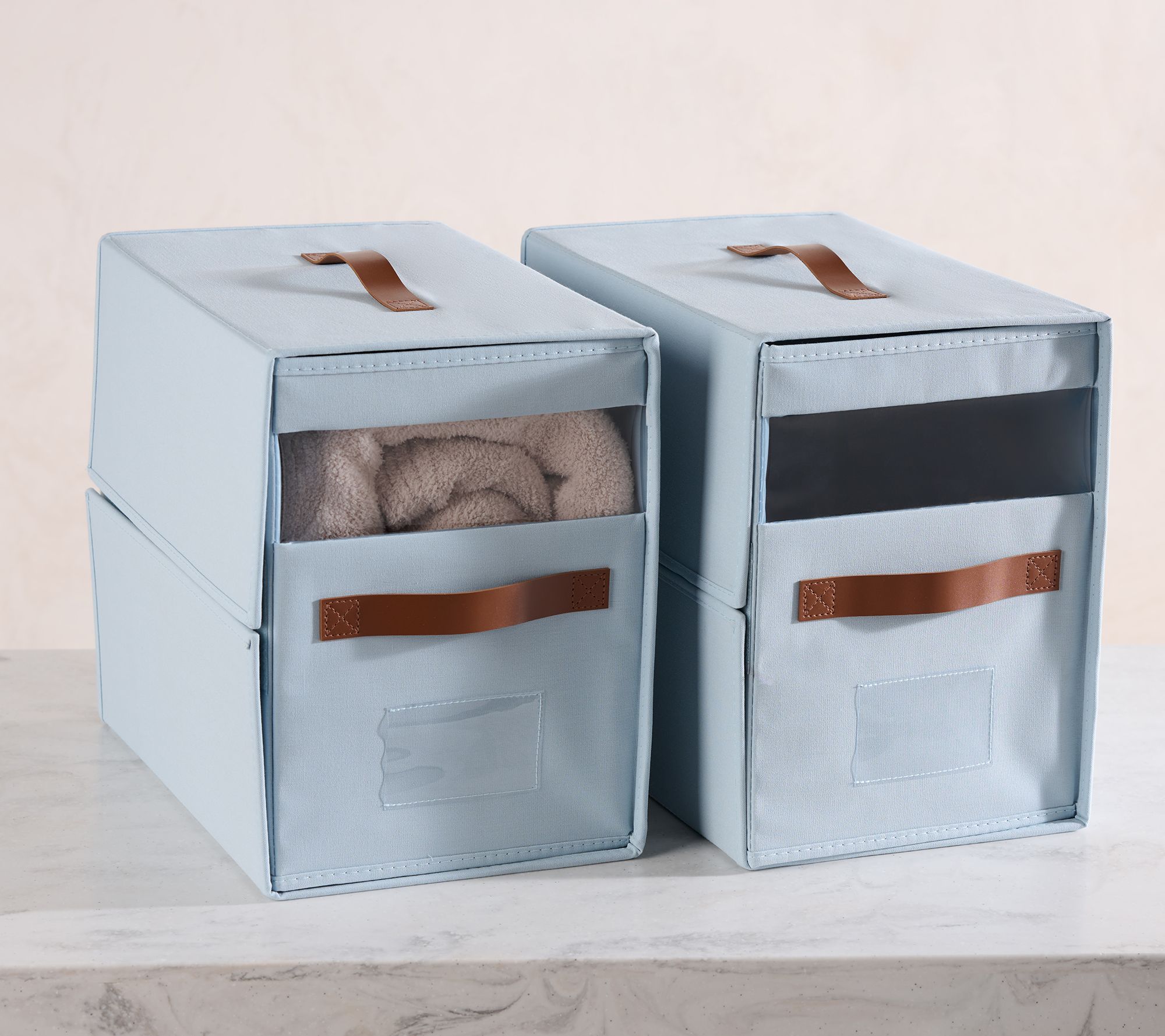 Home Reflections Set of 2 Large Blanket Storage Boxes