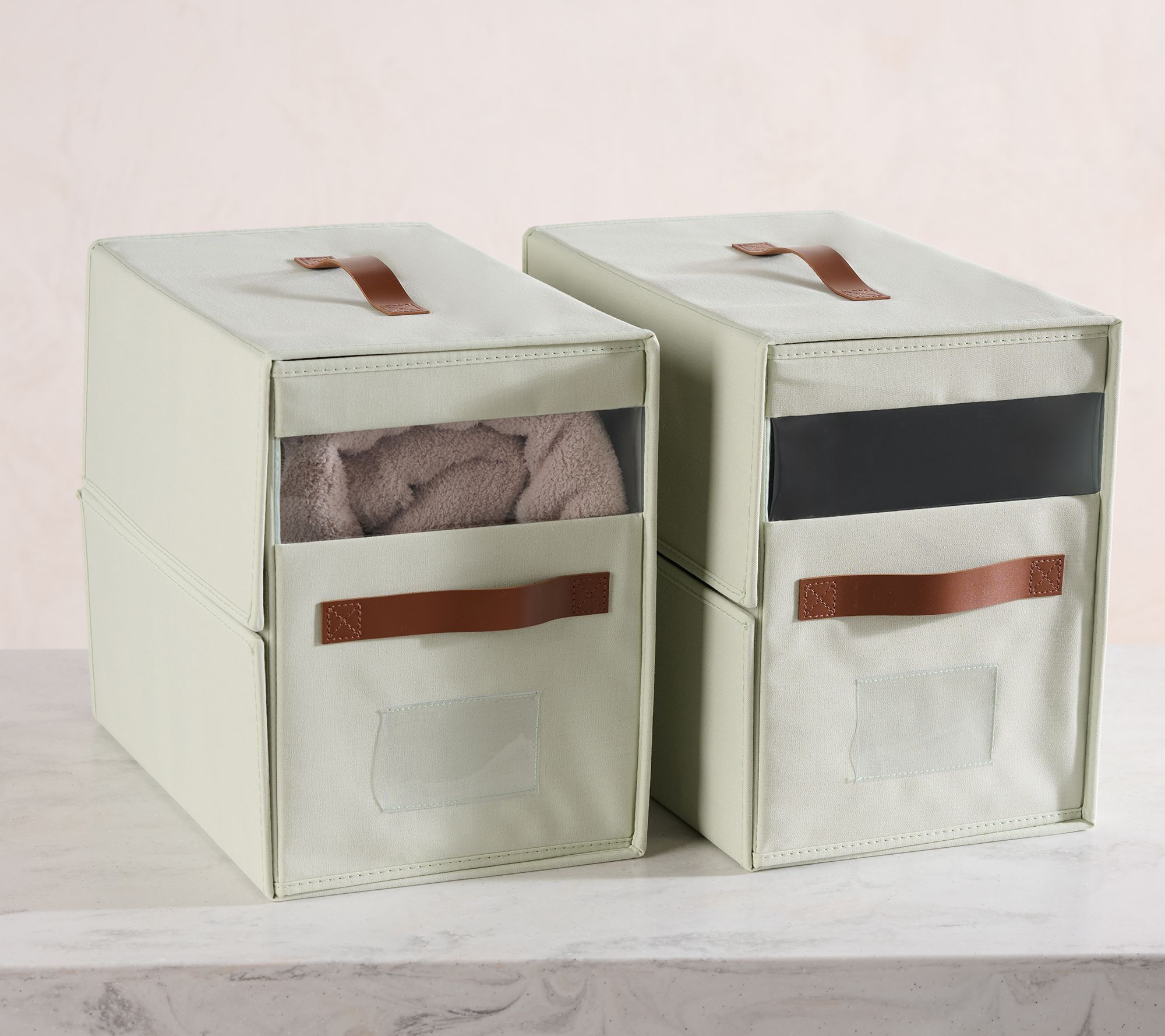 Home Reflections Set of 2 Large Blanket Storage Boxes