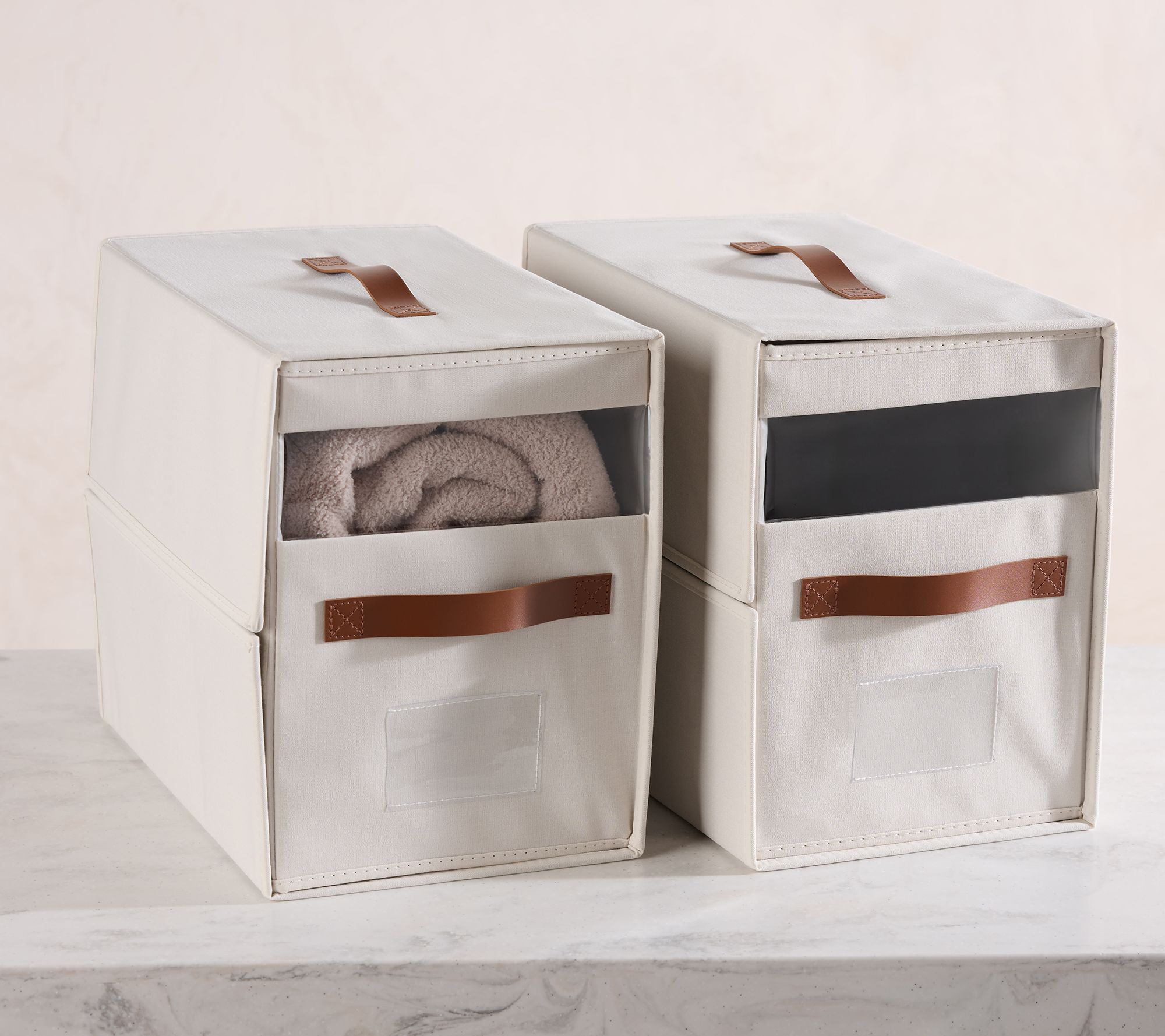 Home Reflections Set of 2 Large Blanket Storage Boxes