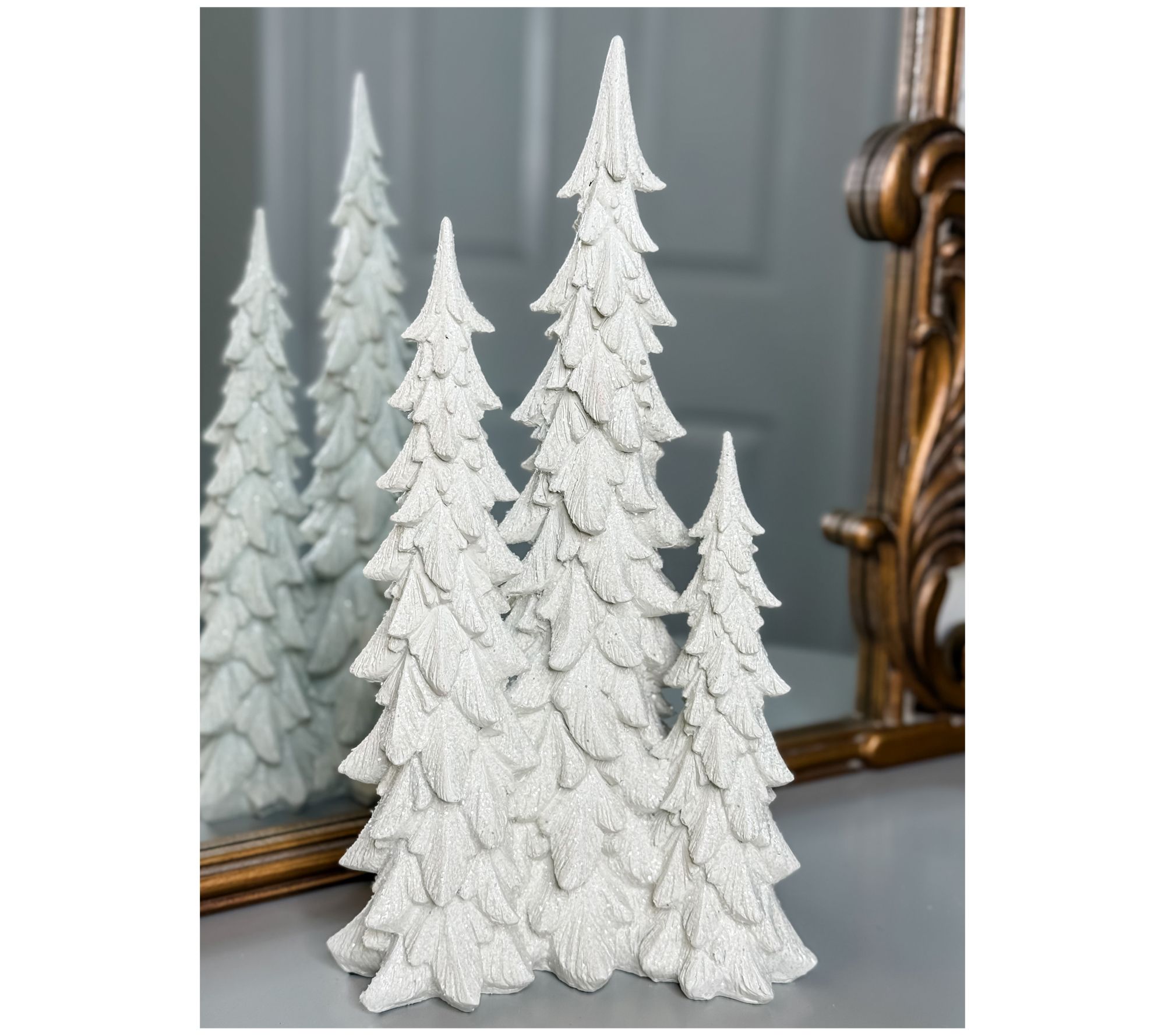 "As Is" Simply Stunning 15" Glittered Tabletop Tree - Janine Graff