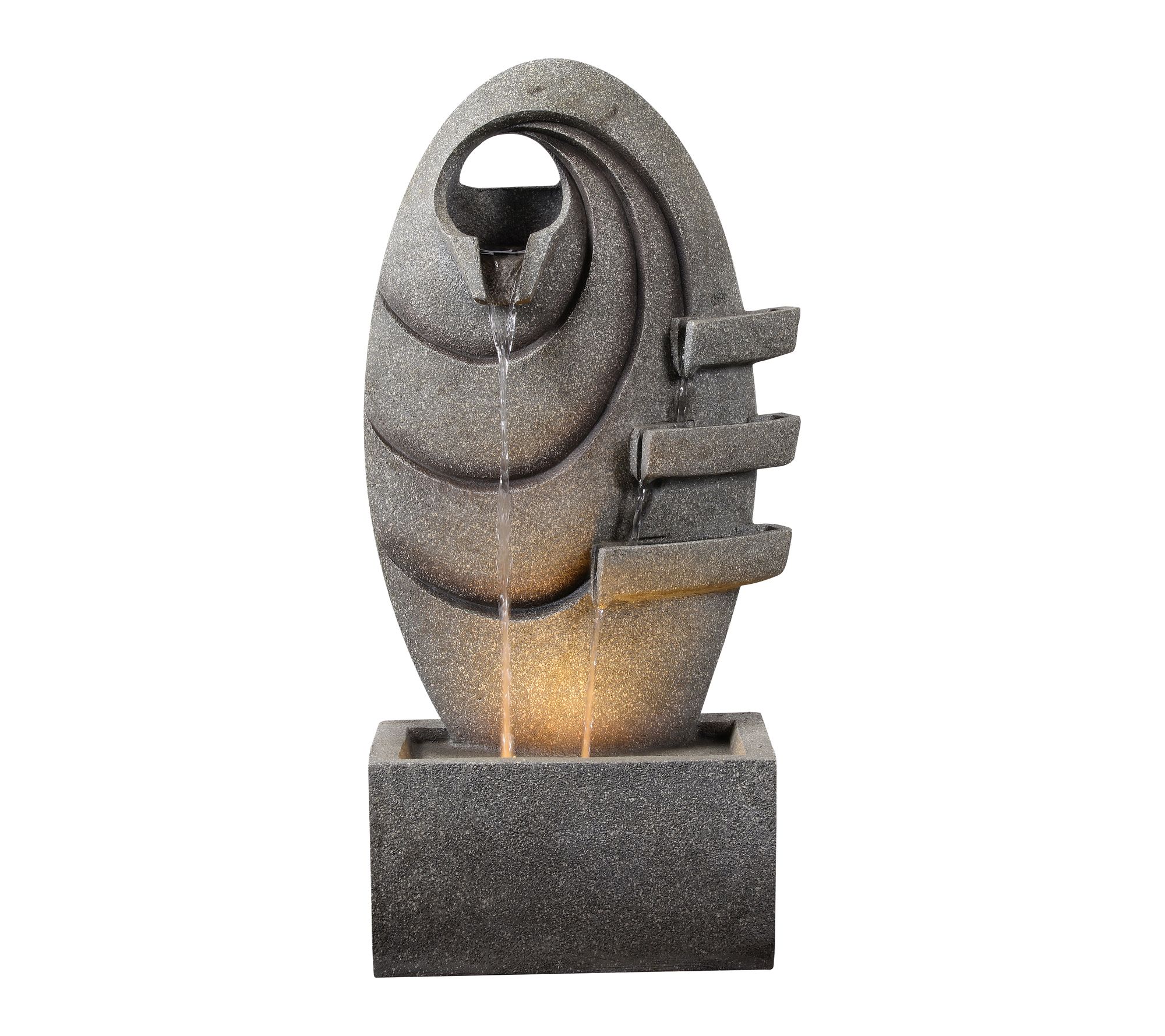 Teamson Home Outdoor 31" Modern Oval Fountain Yard Decor