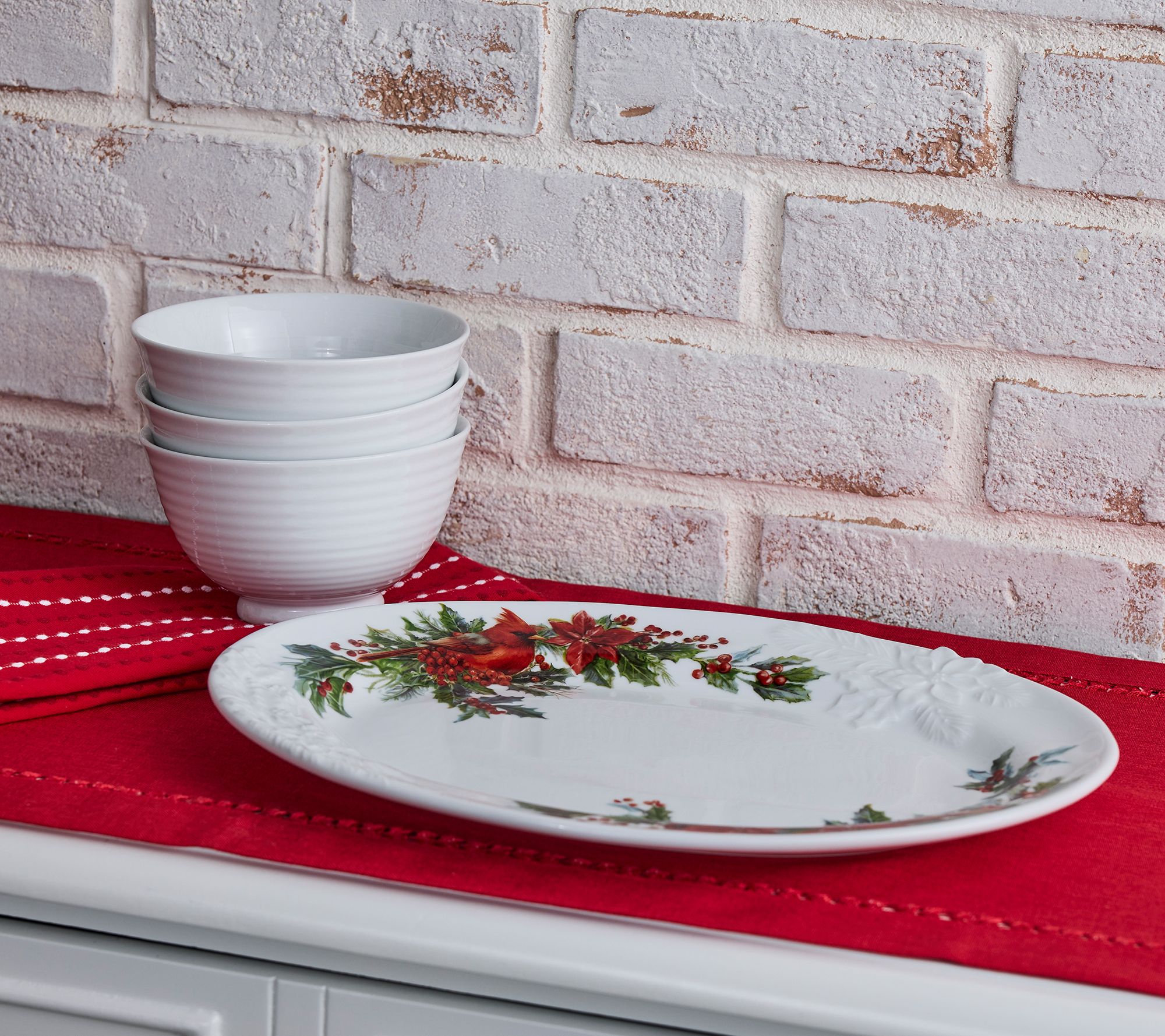 "As Is" Home Reflections 14" Oval Holiday Serving Platter