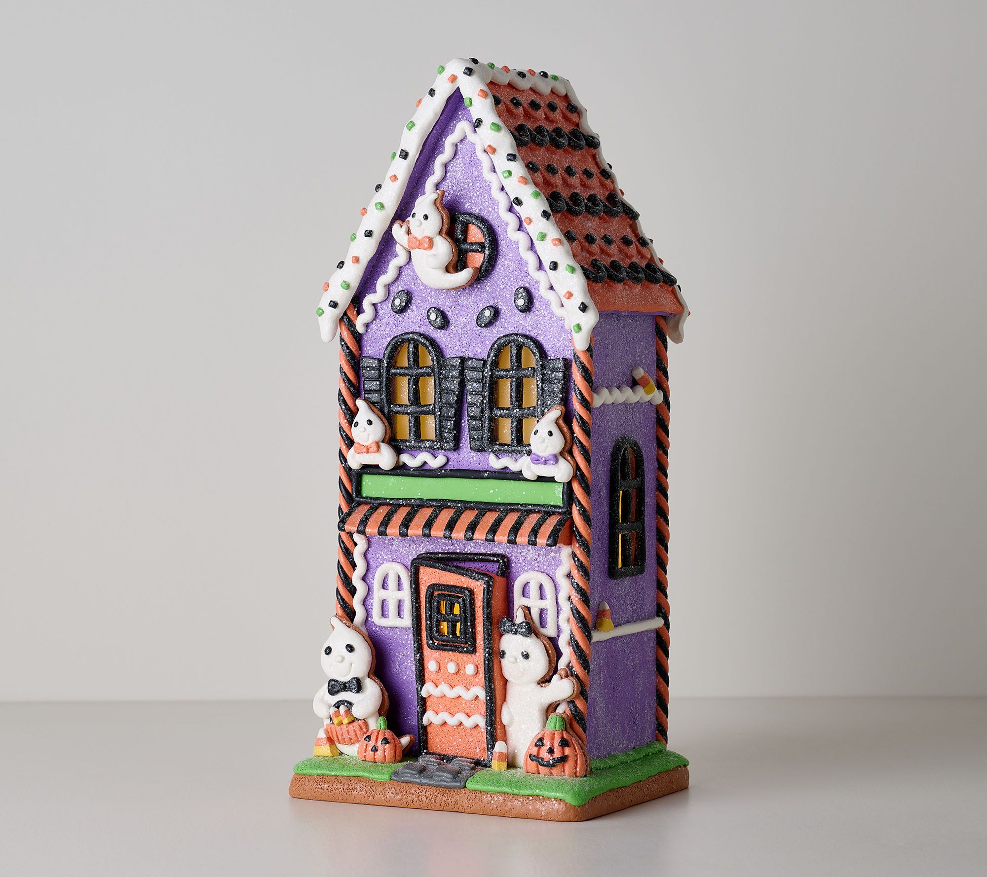 16" Illuminated Halloween House by Valerie