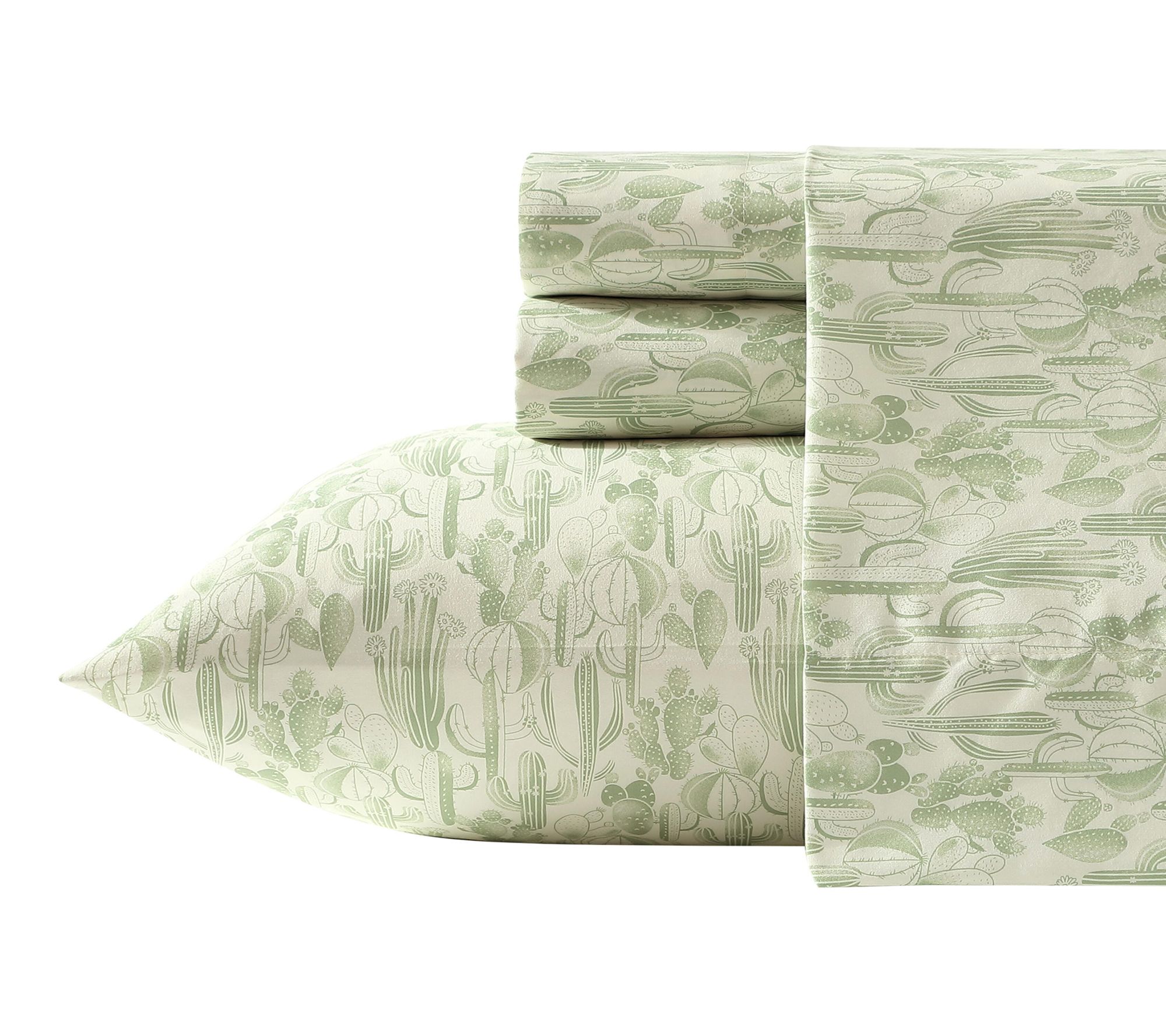 Wrangler Waterc olor Cactus Sag e Green Microfb r Queen Sheet S