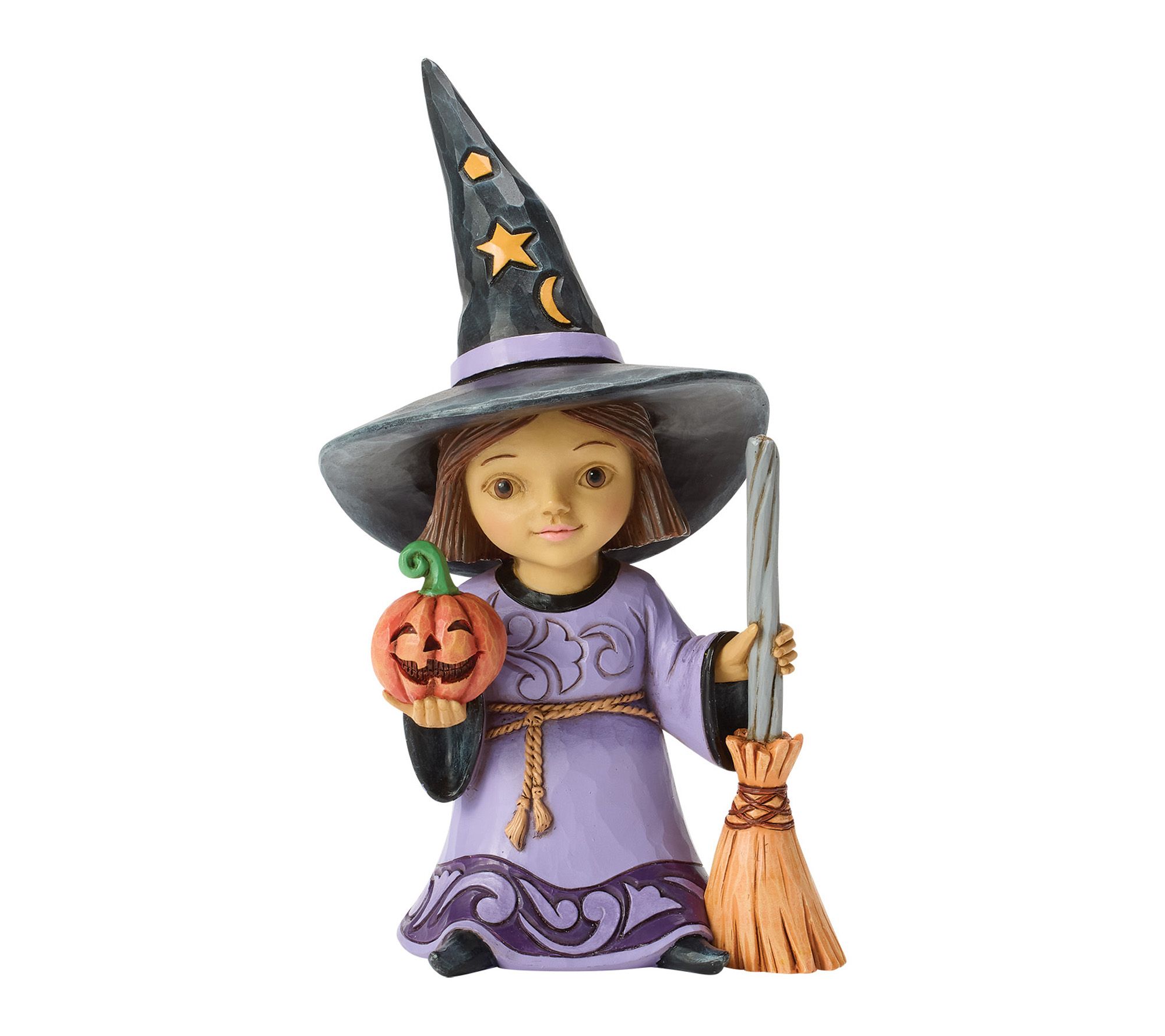 Jim Shore Heartwood Creek Witch with Broom Figurine 6.3in H