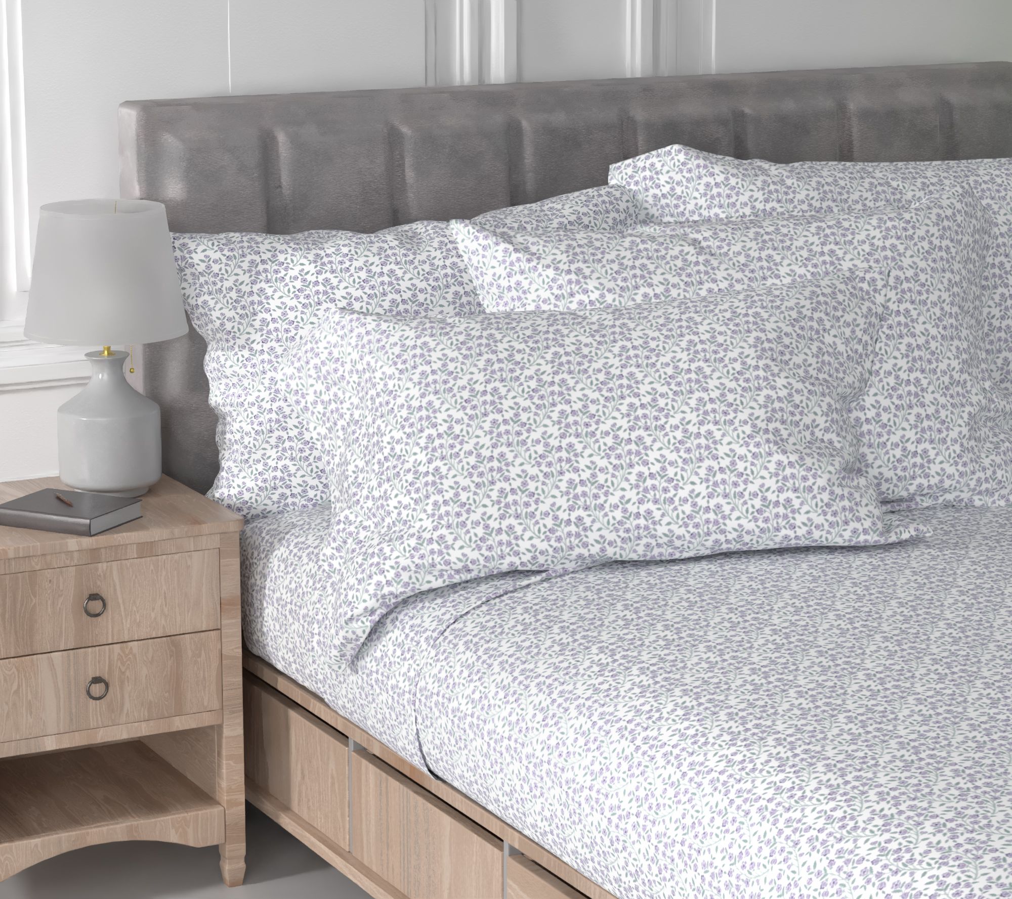  Home Reflections Flannel Sheet Set with Extra Pillowcases