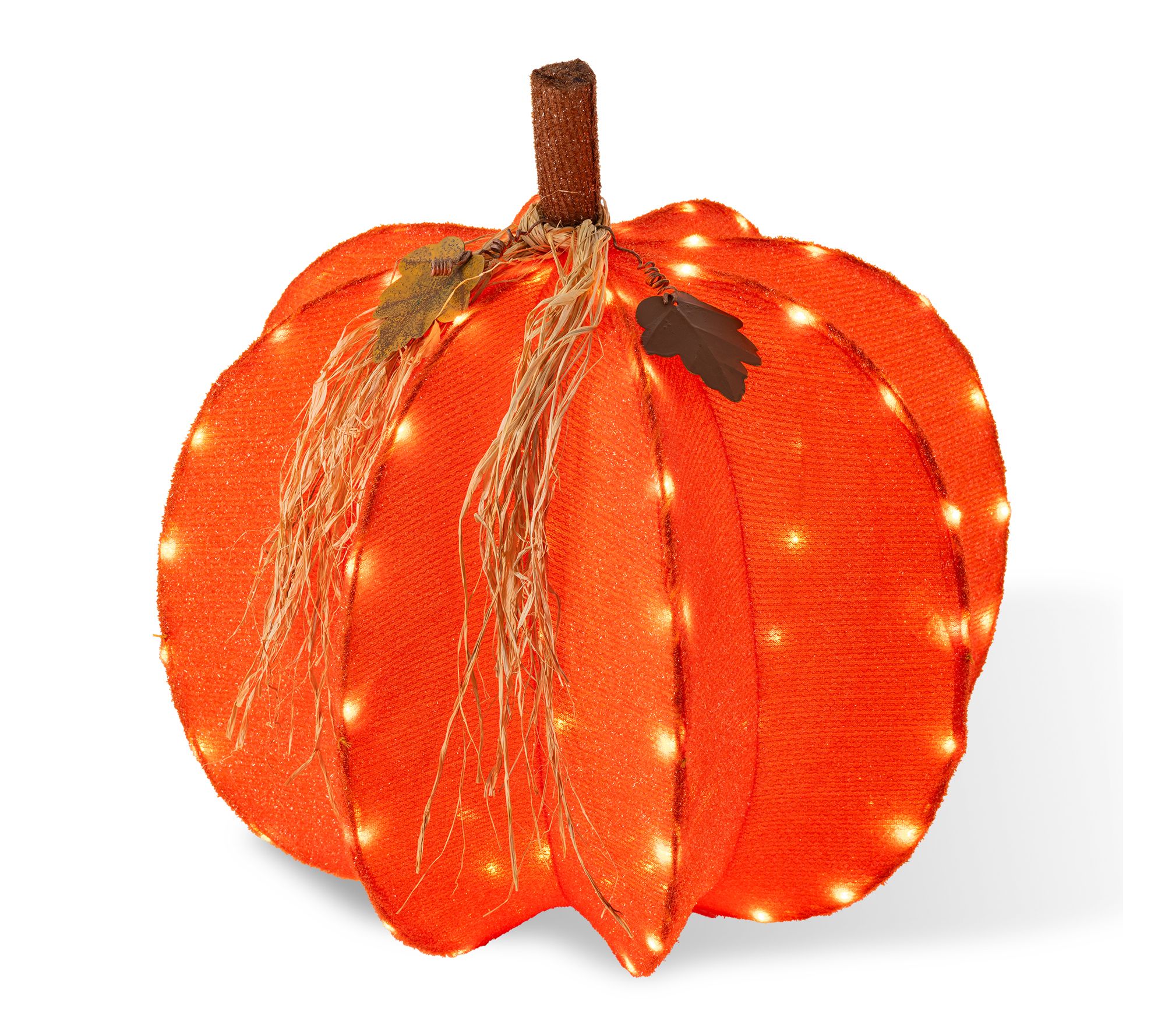 Glitzhome 25"H Fall 3D Lighted Foldable Pumpkin Outdoor Decor
