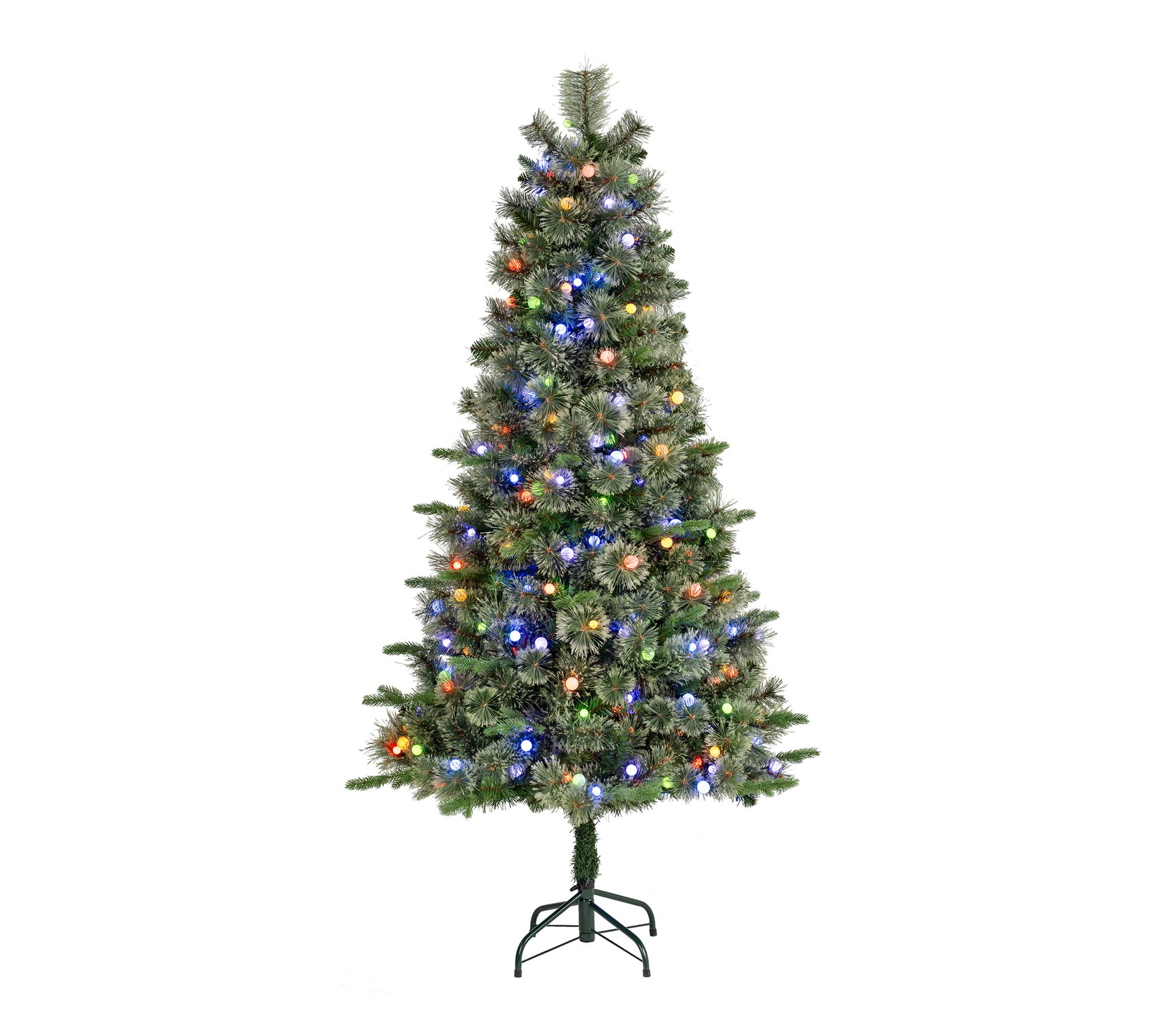 Glitzhome 6ft Pre-Lit Cashmere Pine Artificial Christmas Tree