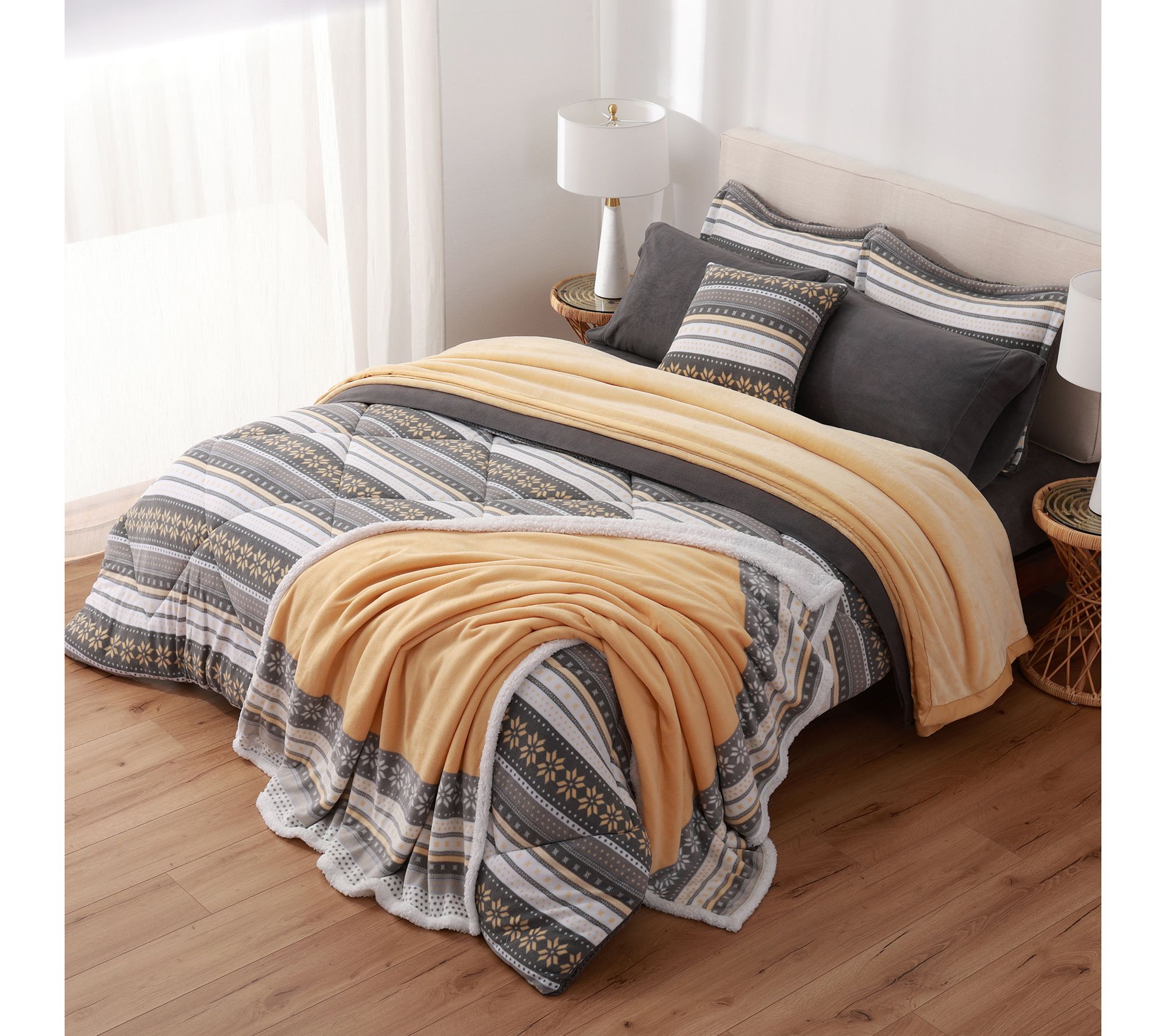 Berkshire Fair Isle Reversible Comforter Set King