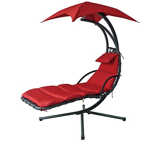 Backyard Expressions Hanging Hammock Lounge Chair with Canopy