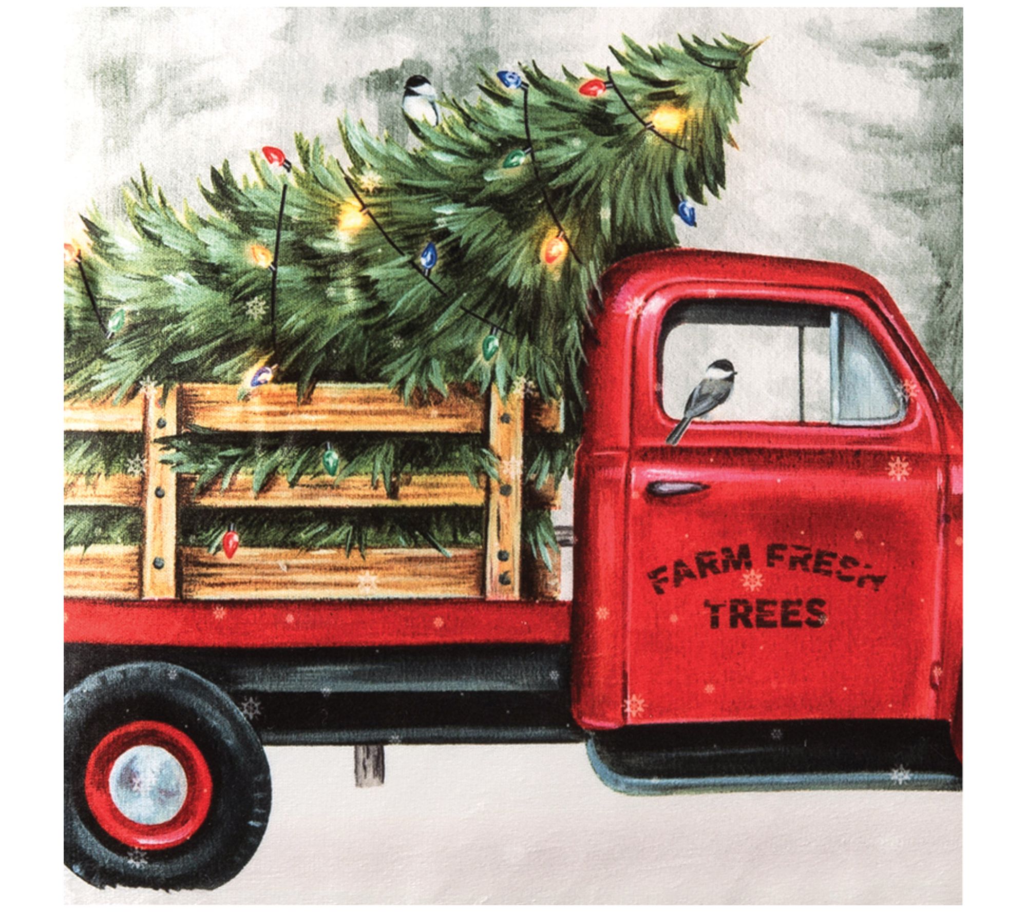 Holiday Truck Cruiser LED Throw Pillow by Valer ie