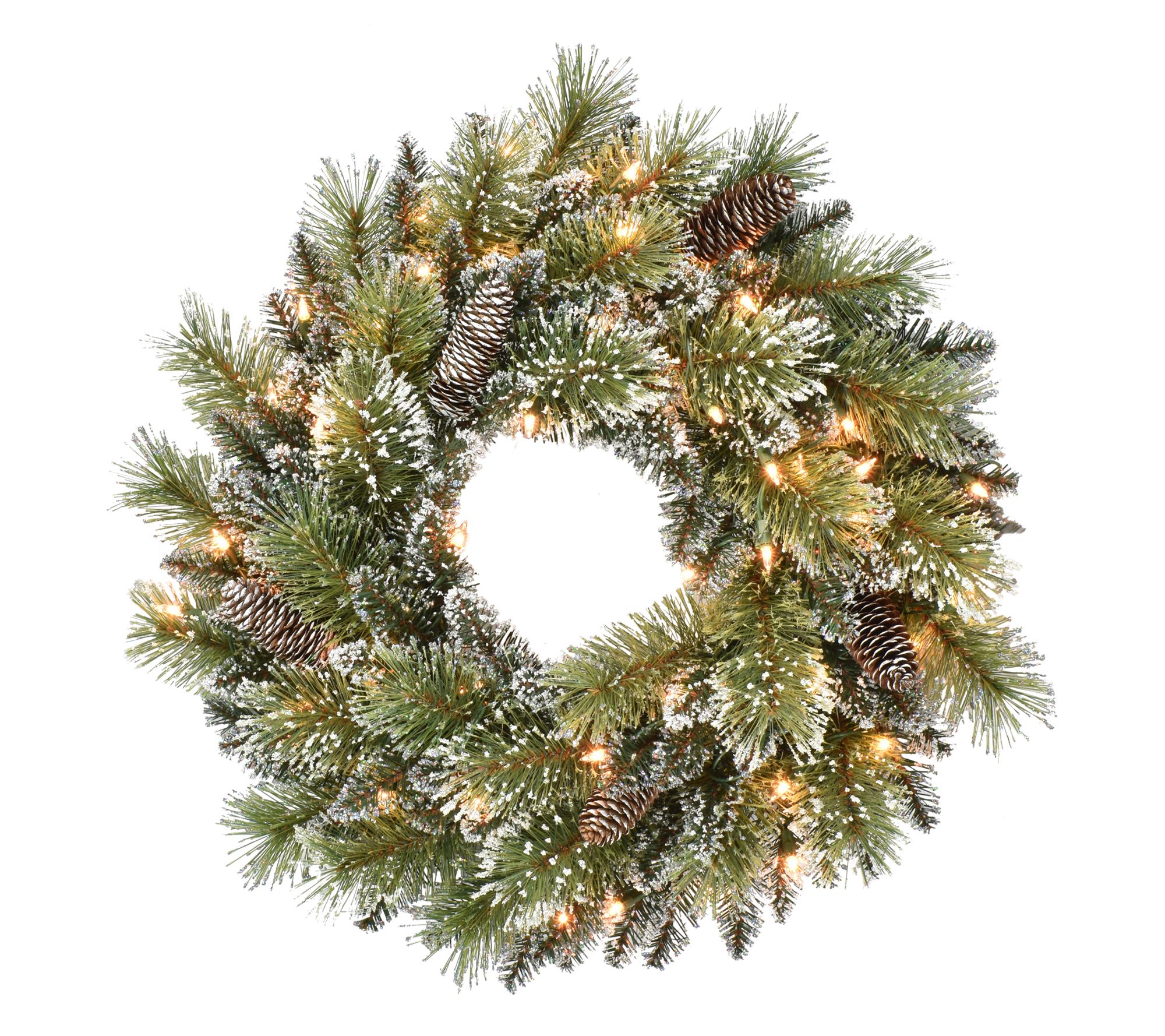 Puleo 24" Pre-Lit Premium Decorated wreath, 50-Lights