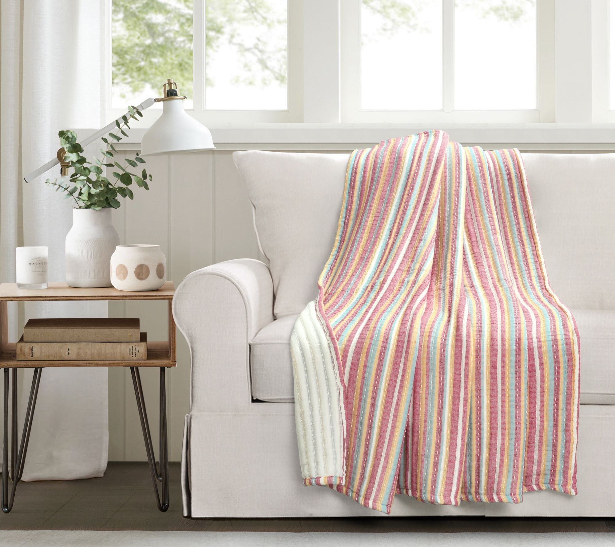 Tracy Stripe Kantha Pick Stitch Yarn Dyed Cotto n Woven-TH