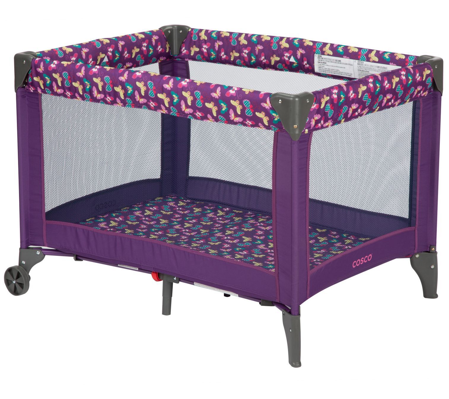 Cosco Funsport Portable Compact Baby Play Yard Butterfly Twirl