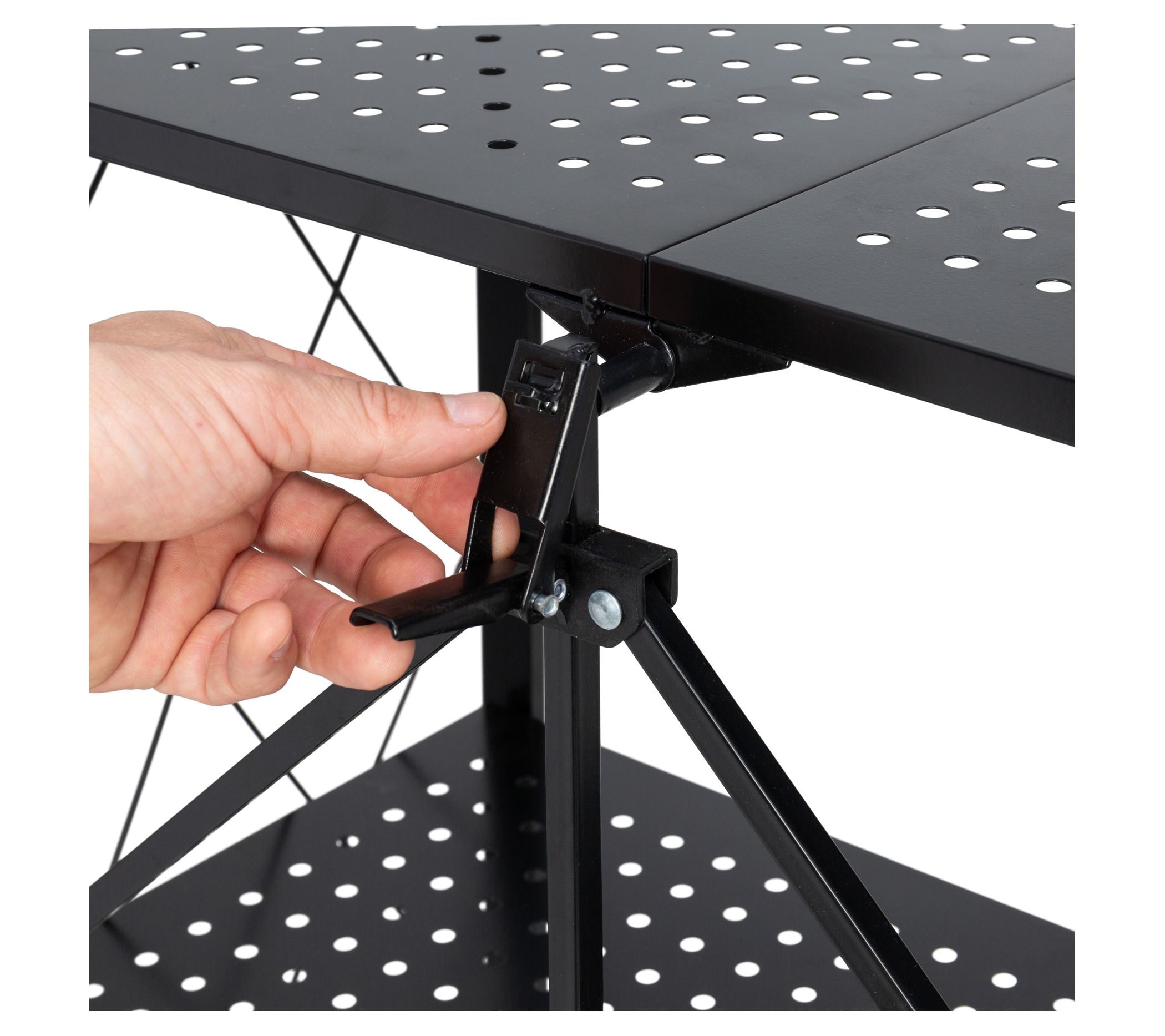 HoneyCanDo Collapsible 3Tier Metal Shelf on Wheels