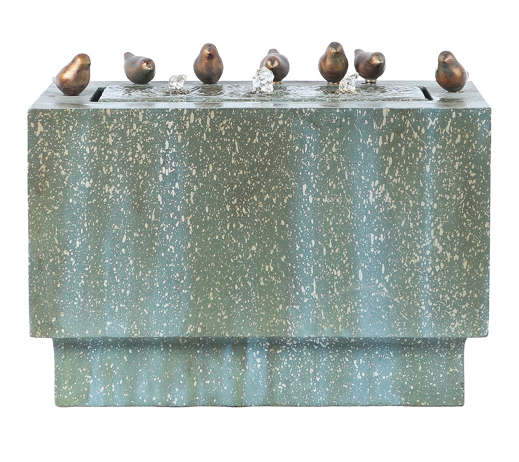 LuxenHome Patina Resin Bubbler Outdoor Fountai