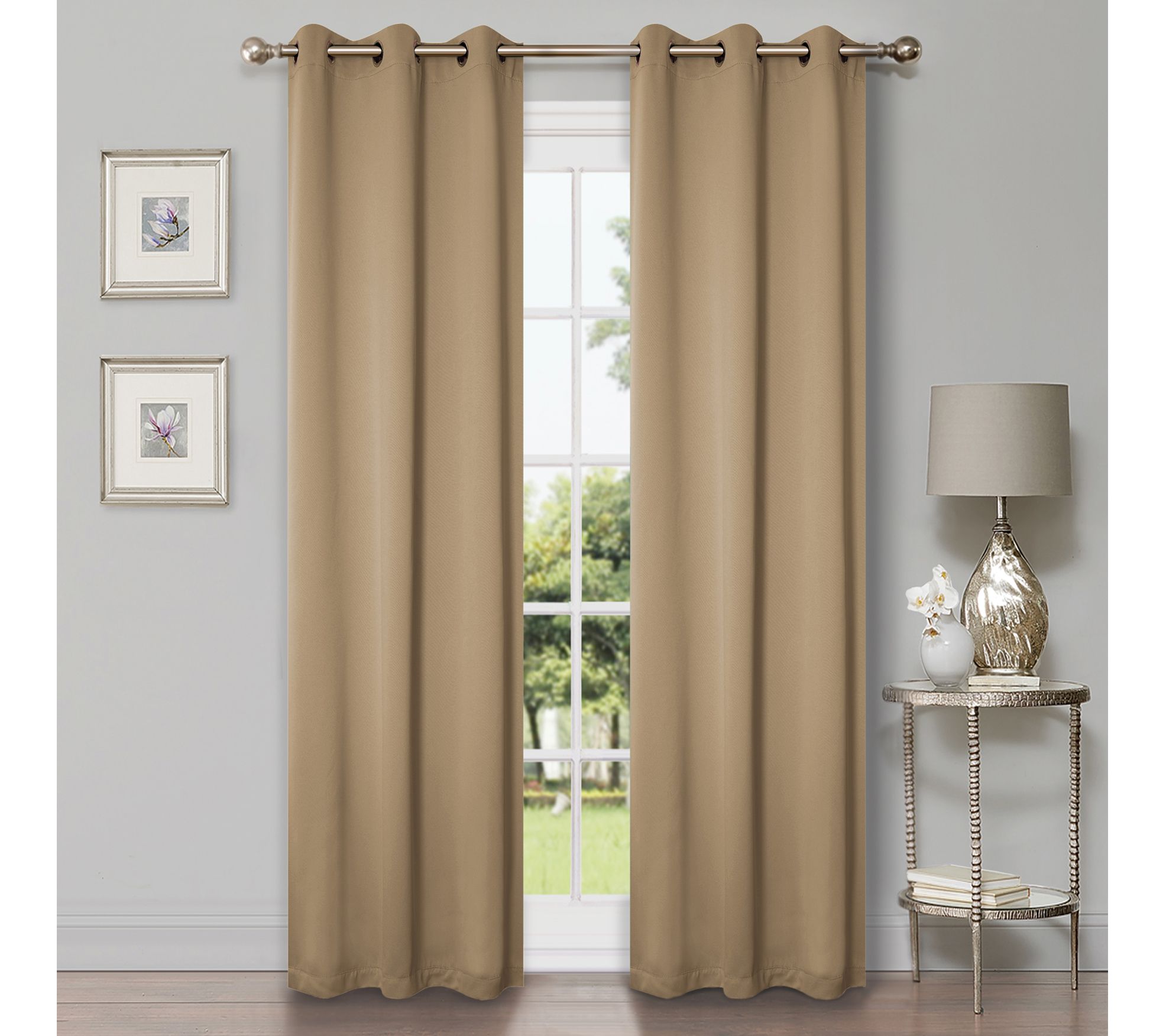 Superior Modern Solid Blackout 2-Piece Curtain Set, 42x63