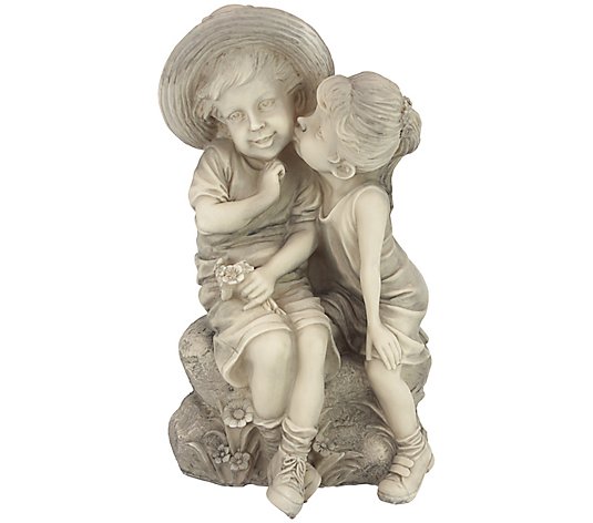 Design Toscano Kissing Kids Boy and Girl Statue