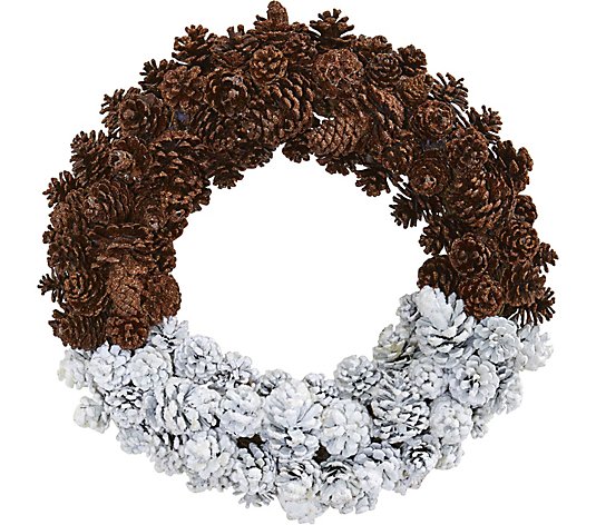 20" Pinecone Wreath by Nearly Natural