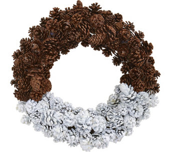 20" Pinecone Wreath by Nearly Natural - H293887