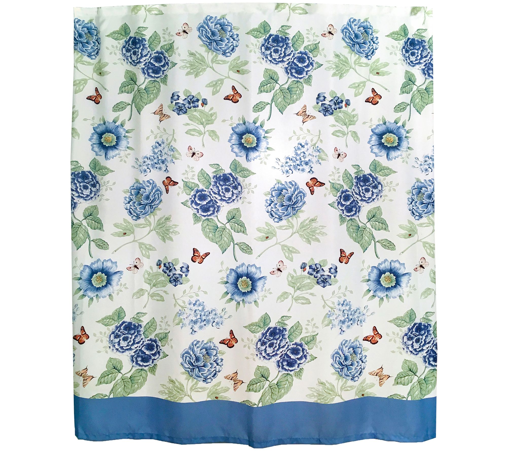 Lenox Blue Floral Garden 72 X 72 Shower Curtain Qvc Com