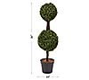 Pure Garden 36" Artificial Podocarpus Double Ball Topiary, 1 of 6