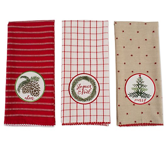 Design Imports Assorted Noel Kitchen Towel Setof 3