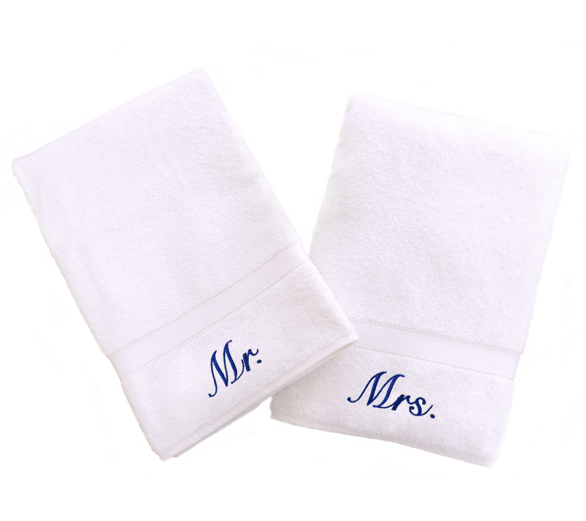 Linum Home Textiles "Mr." and "Mrs." 2-Piece Hand Towels