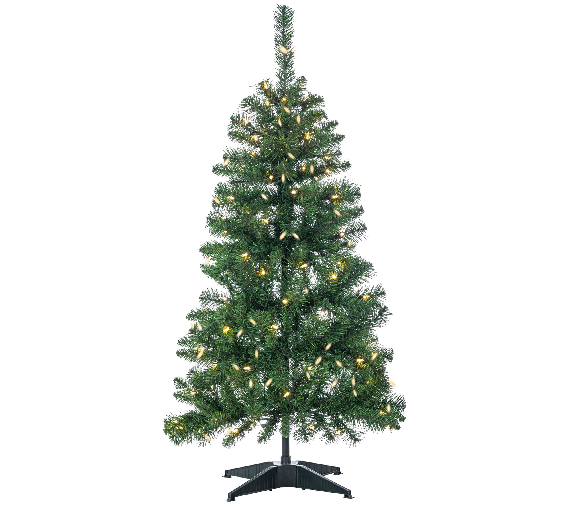 4'H Pop-Up Pre-Lit Green PVC Fir Tree with WarmWhite Lights - QVC.com