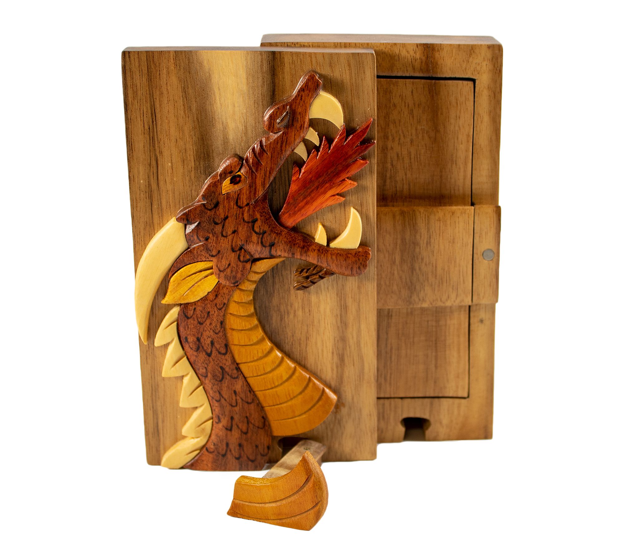 Carver Dan's Roaring Dragon Puzzle Box with Closures