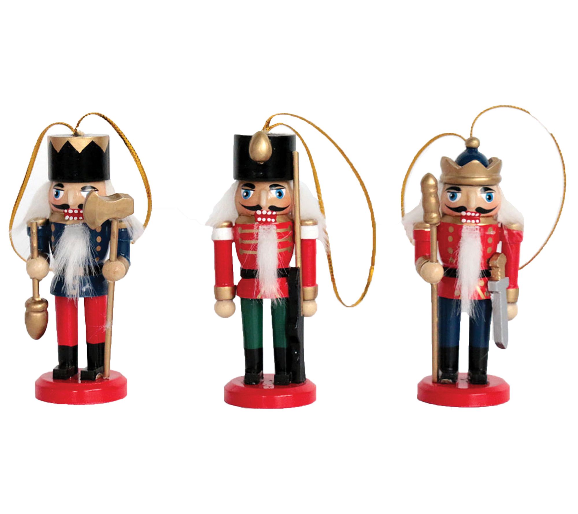 Santa's Workshop Inc. 3.3"H Nutcracker Ornaments, Set of 3