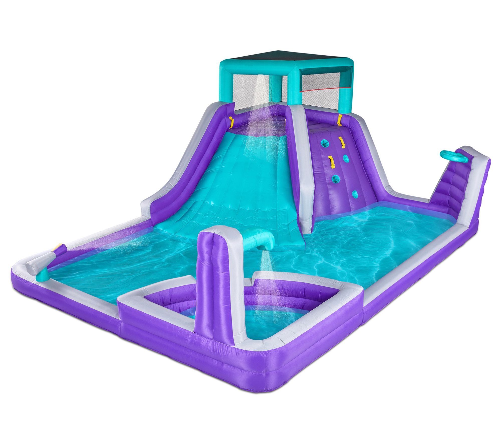 Sunny & Fun Fou r Corner Inflat able Water Slid e Park