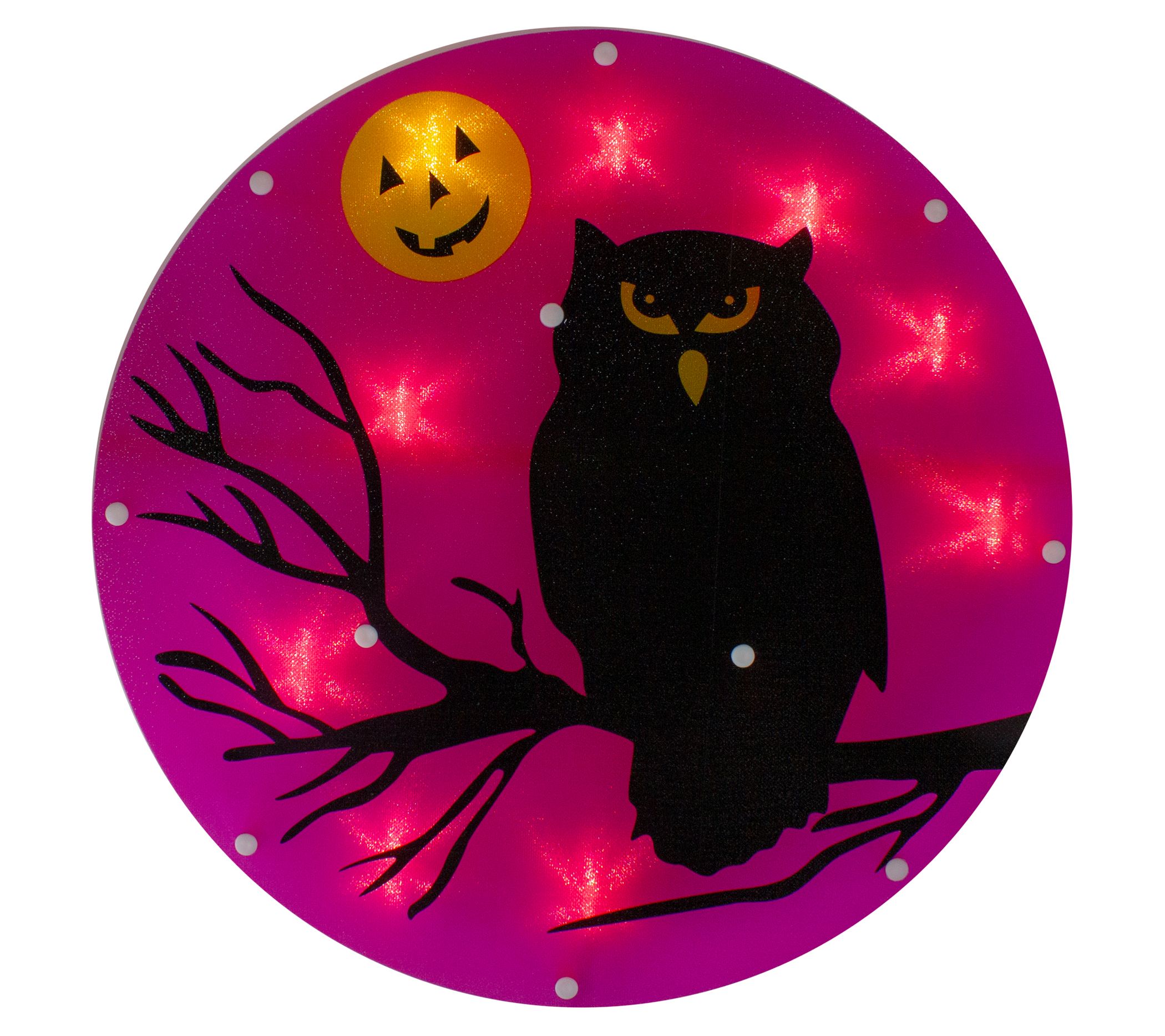 Northlight 13.75" Lighted Owl Halloween WindowSilhouette