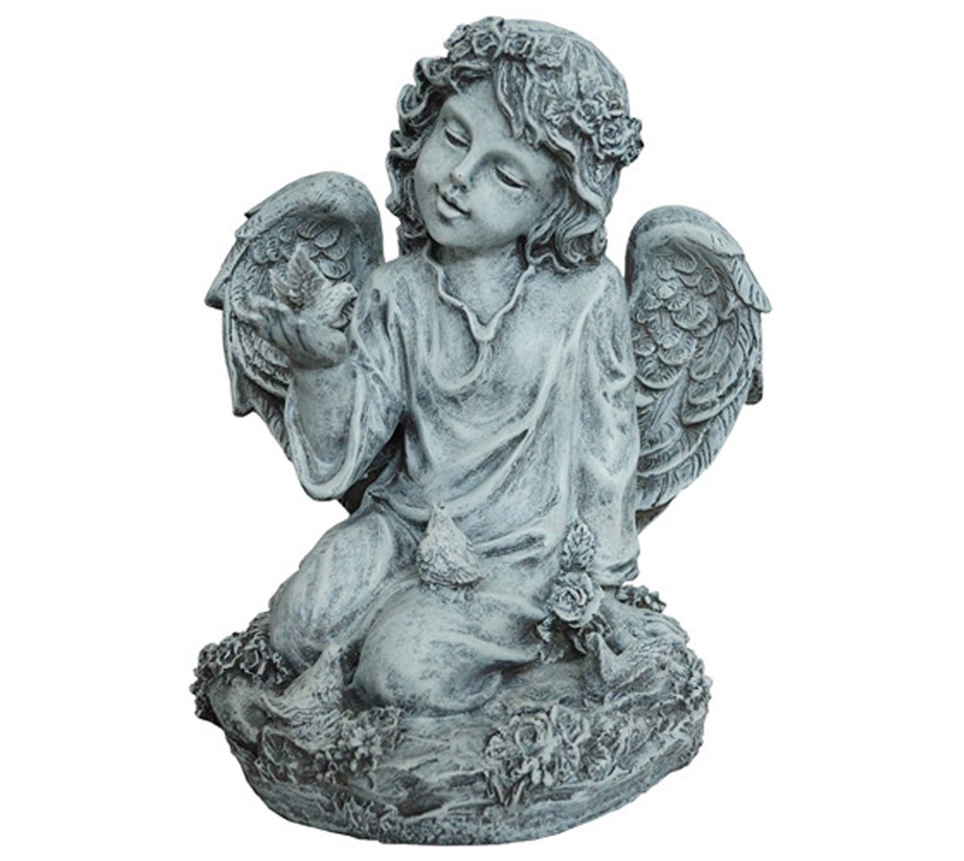 Resin Angel With Dove By Santa's Workshop - Qvc.com