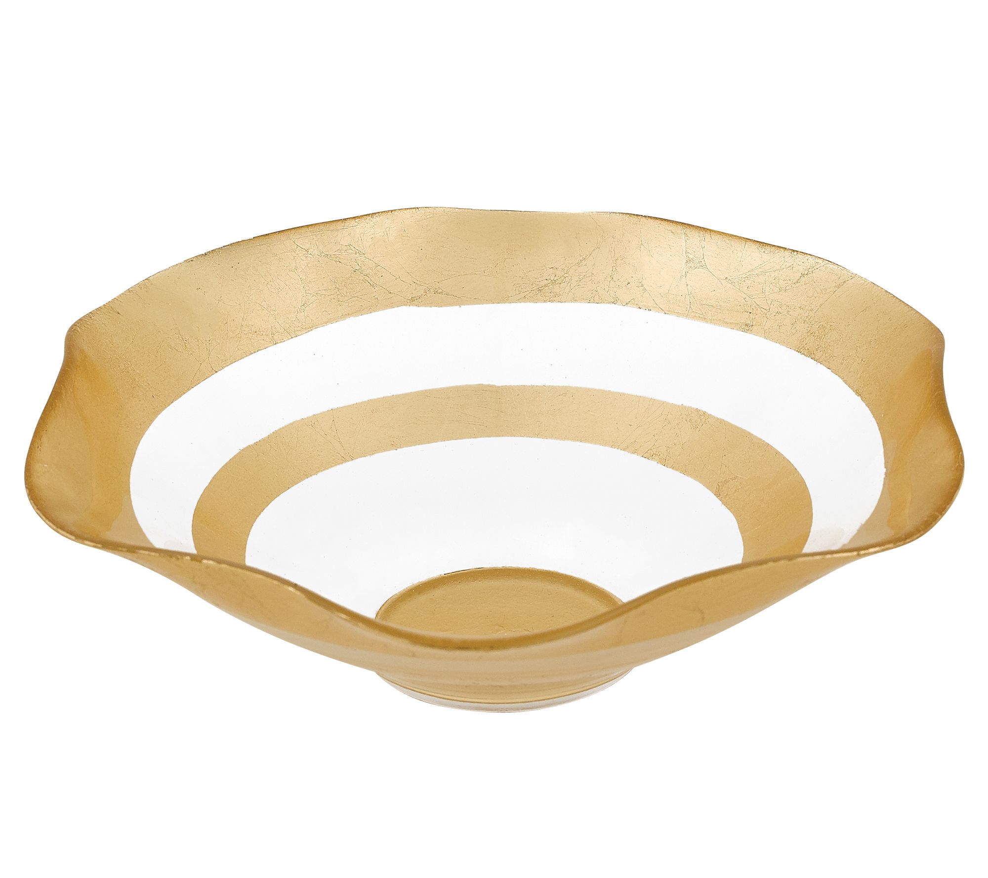 Badash Crystal The Wave Leaf Glass 8" All Purpose Bowl