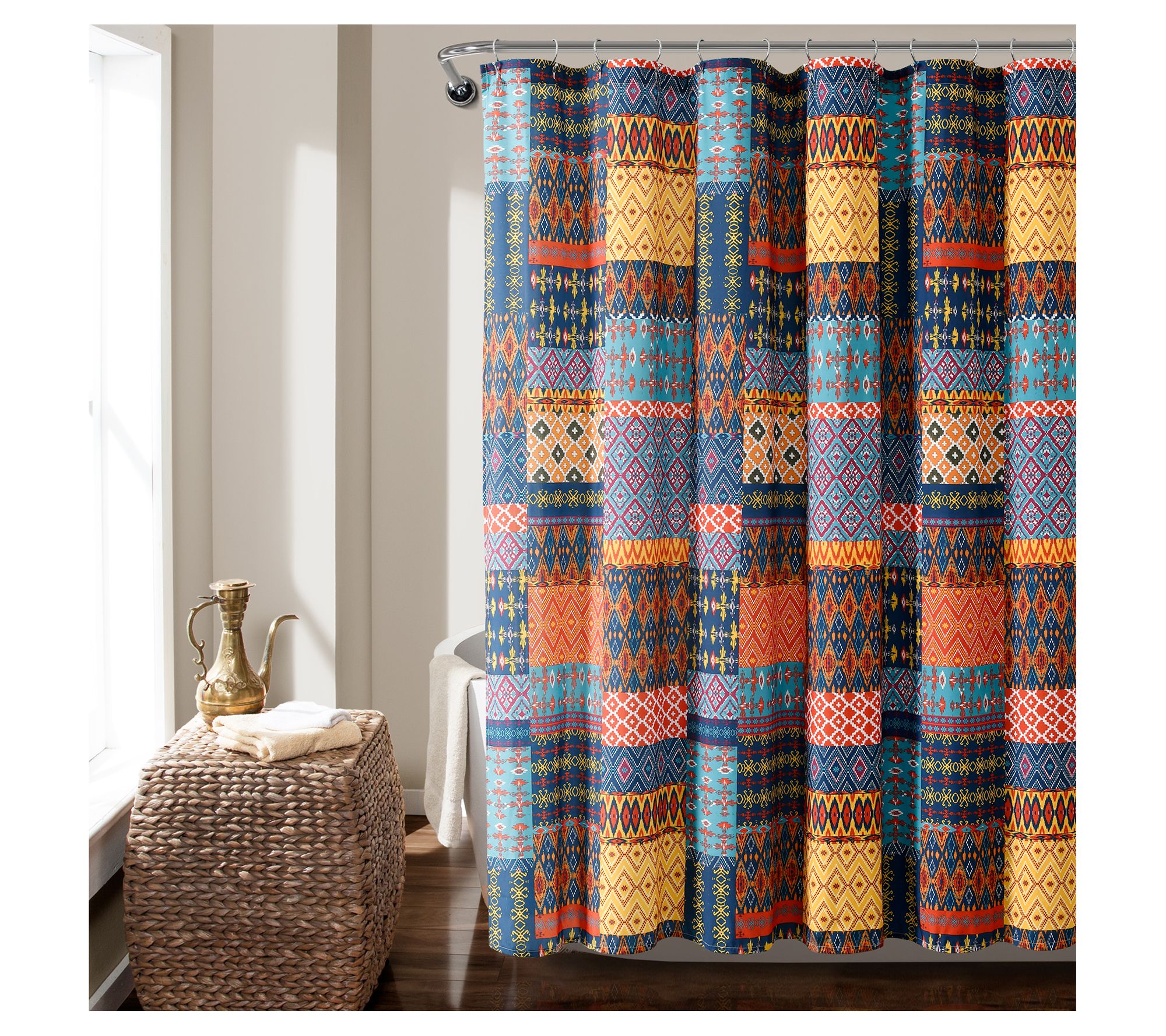 Misha Shower Curtain Multi Single 72X72 by LushDecor
