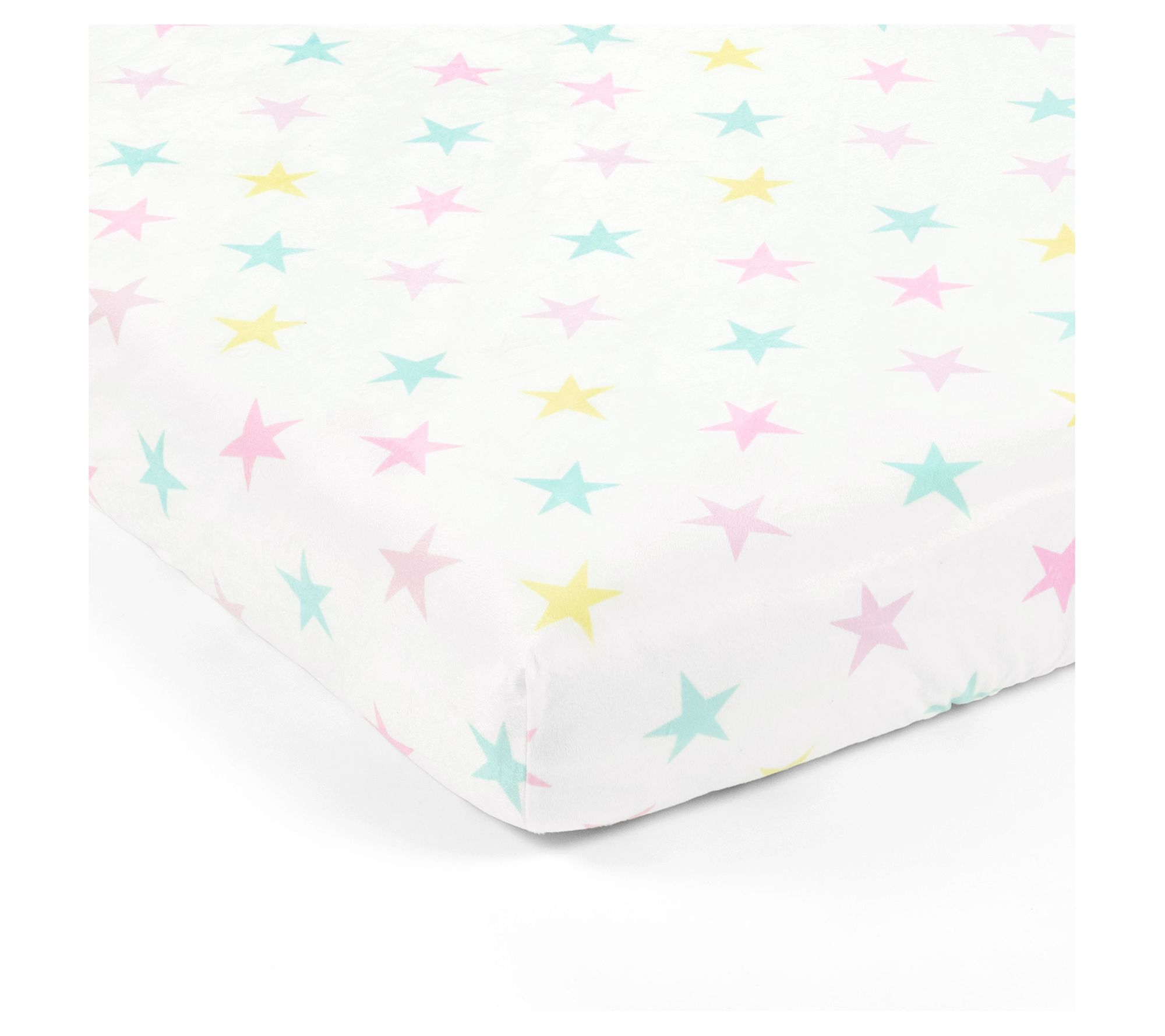 Lush Decor Rainbow Allover Stars Fitted Crib Sheet