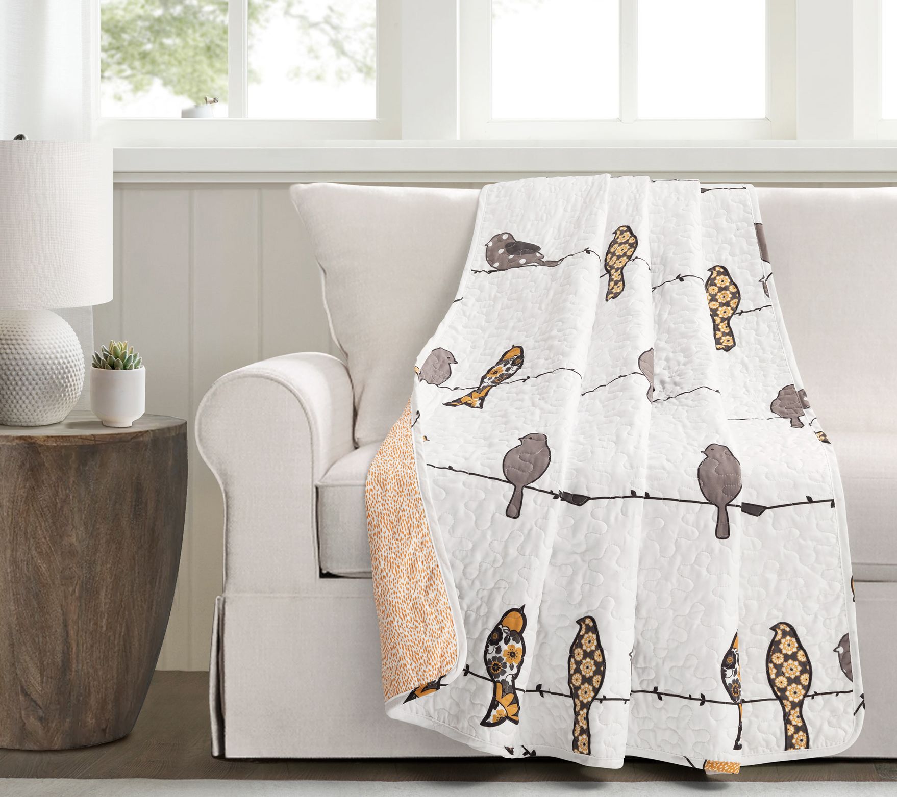 Rowley Birds Throw Single 50" x 60" by Lush Dec or