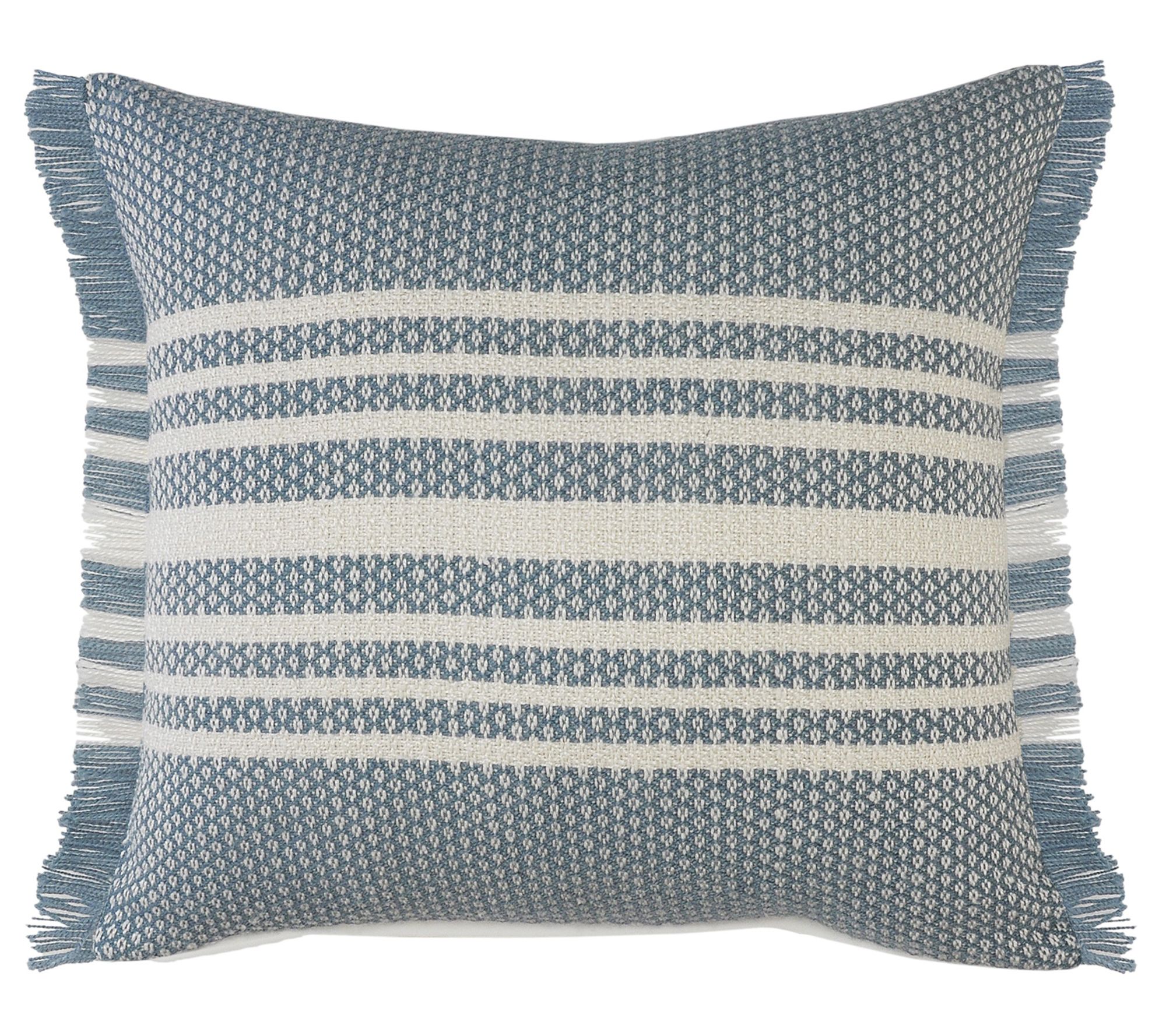 Ox Bay Striped Indoor/Outdoor Throw Pillow with Fringe