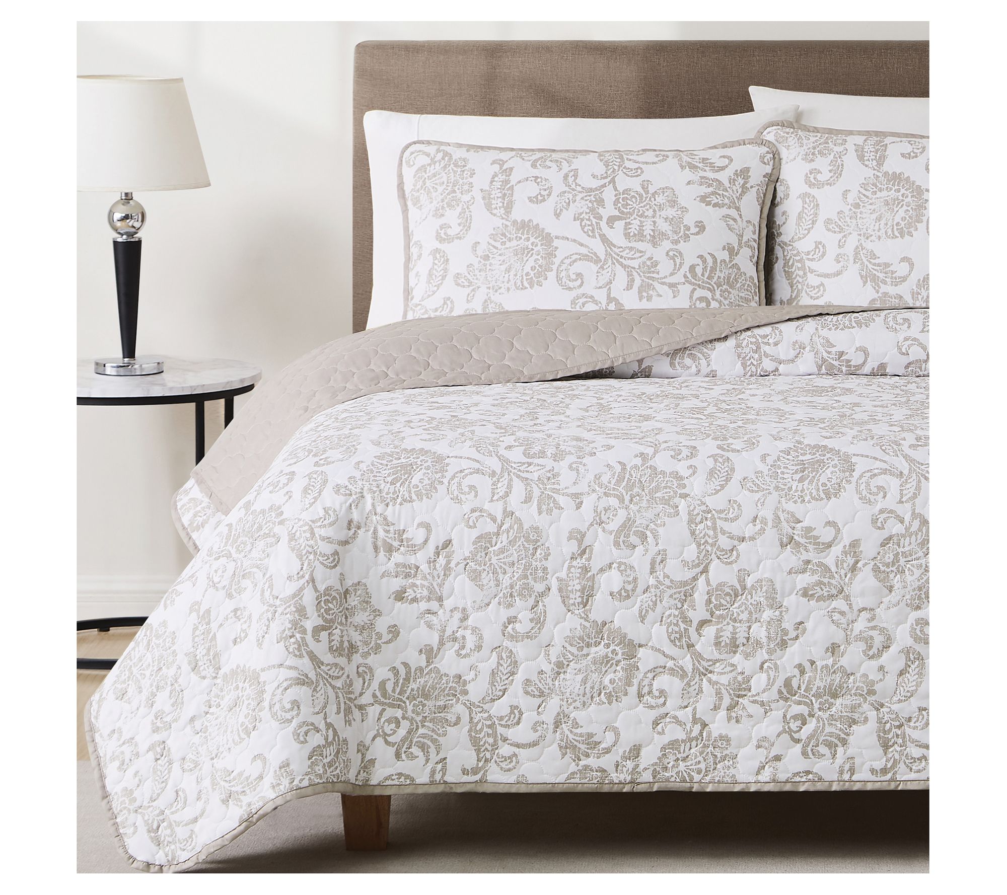 Cannon Sylvana Jacobean King 3 Piece Quilt Set - QVC.com