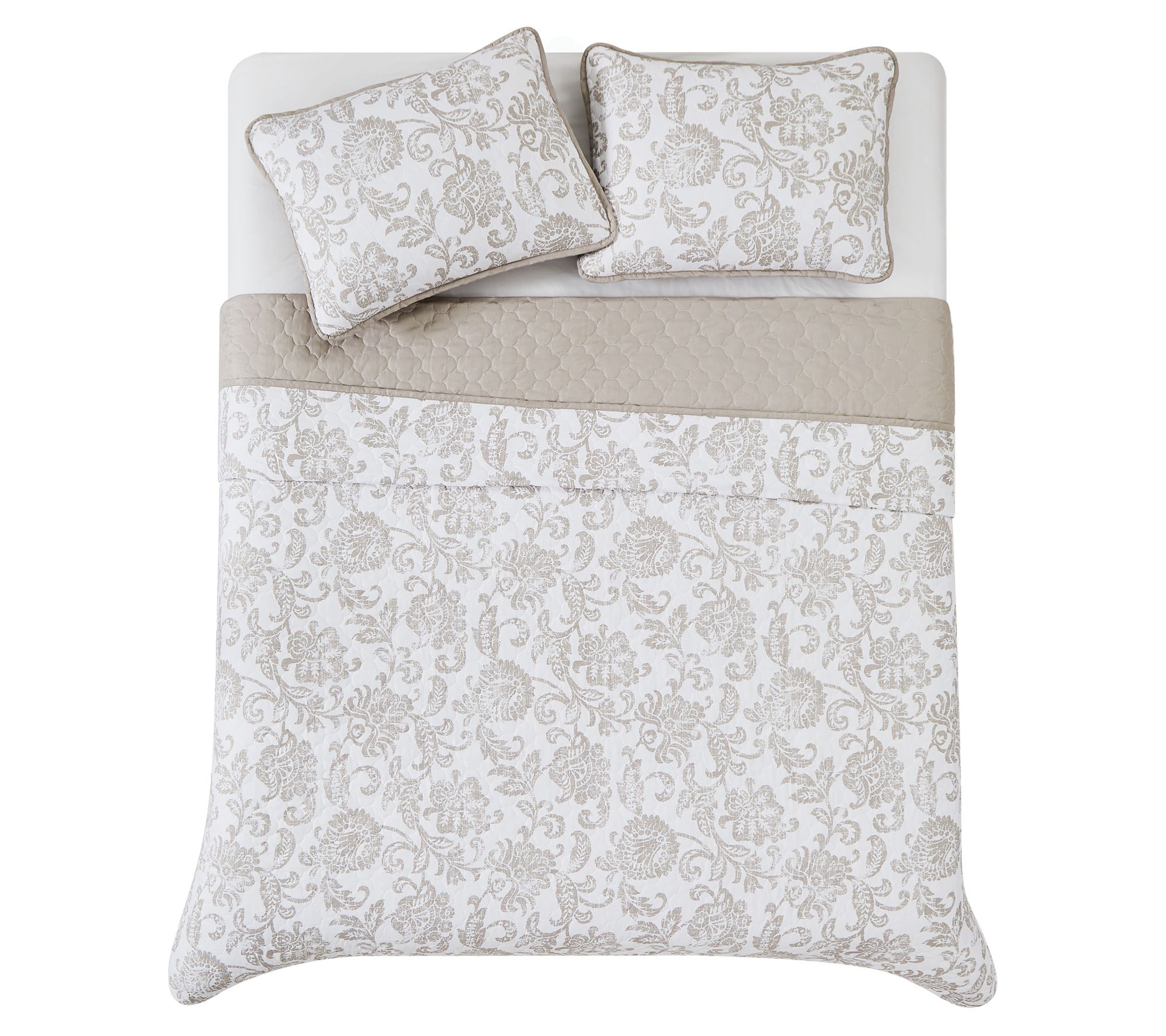 Cannon Sylvana Jacobean King 3 Piece Quilt Set - QVC.com