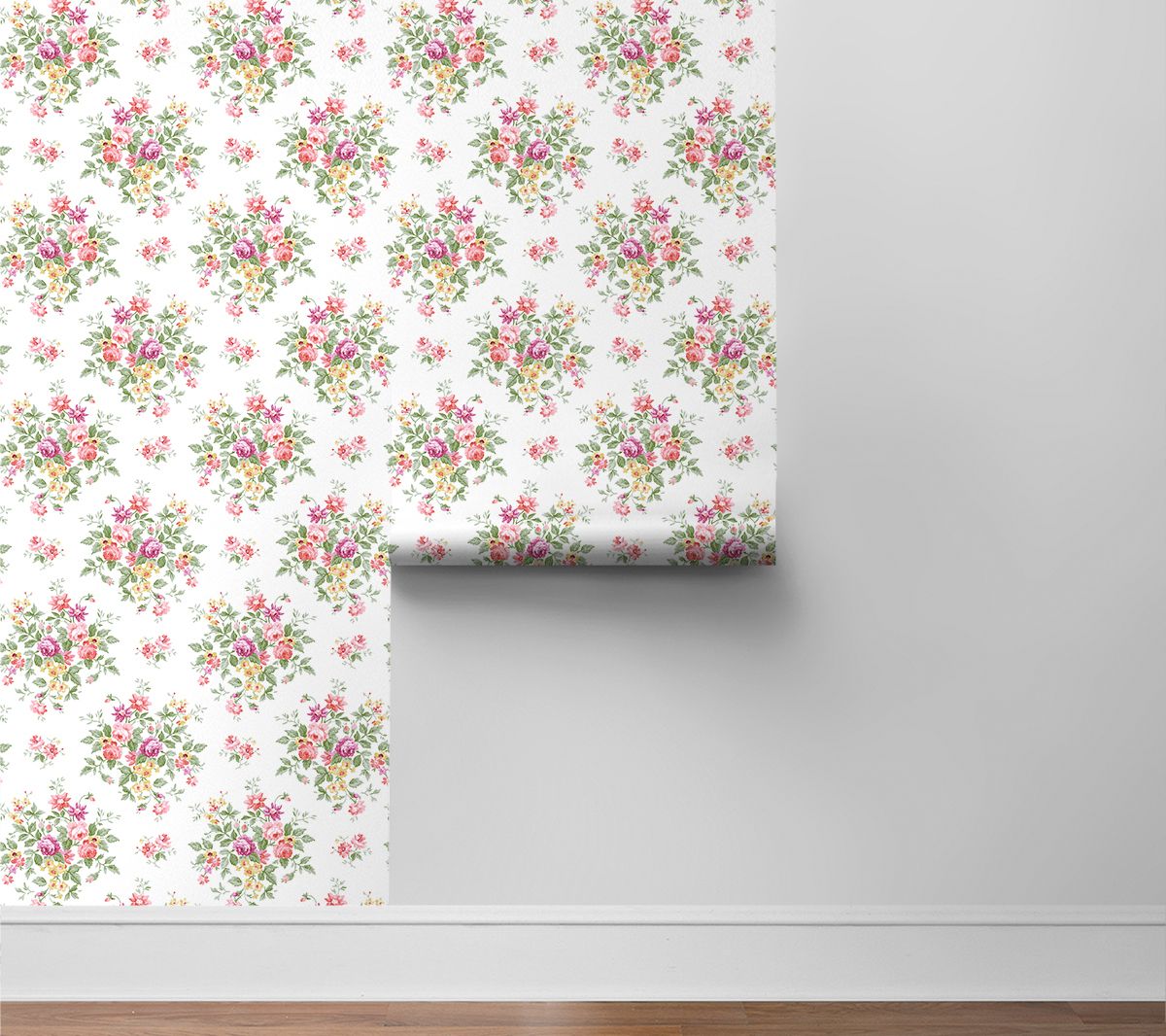 NextWall Floral Bunches Peel and Stick Wallpaper