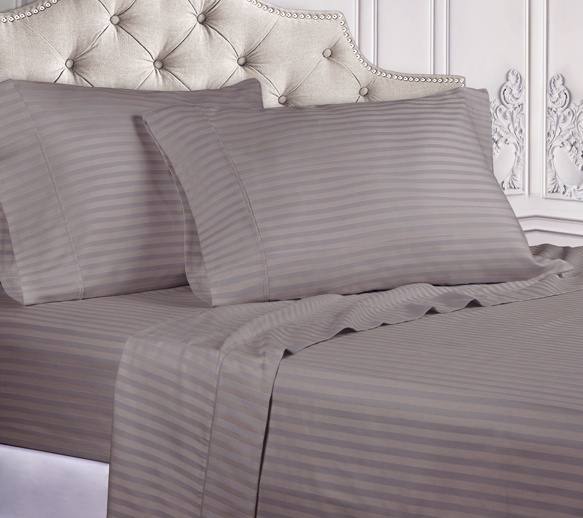 Superior 400TC Egyptian Cotton Stripe Sheet Set , Twin XL