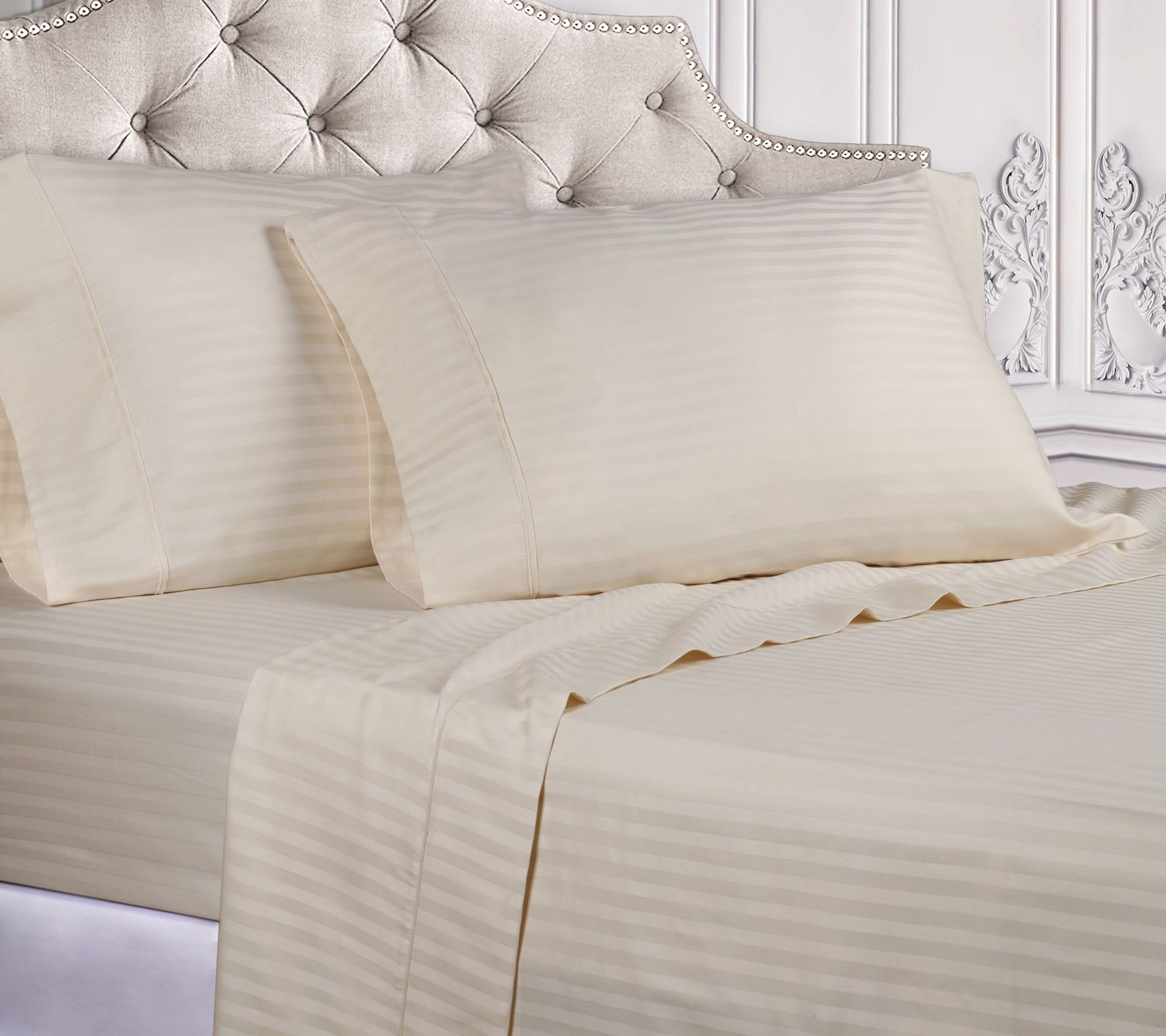 Superior 400TC Egyptian Cotton Stripe Sheet Set , Twin XL