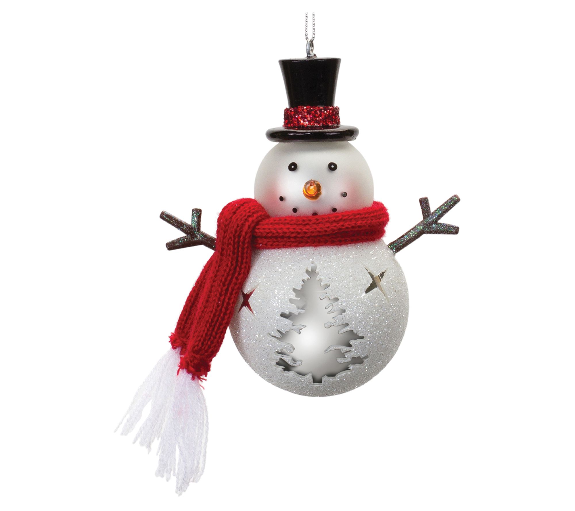 Melrose Glass Glittered Snowman Ornament (Set of 6) - QVC.com